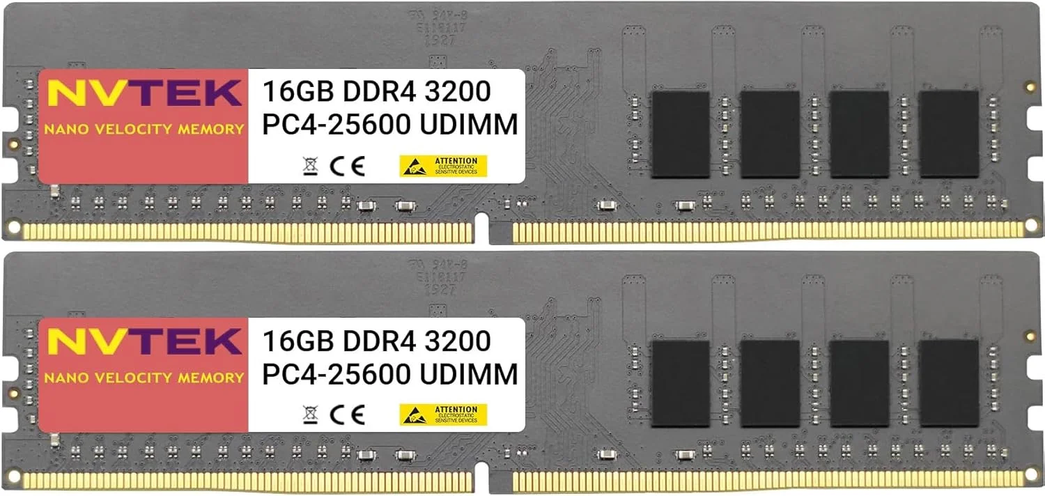کیت حافظه کامپیوتر رومیزی 32 گیگابایت (2X16 گیگابایت) DDR4 3200MHZ PC4-25600 UDIMM 2Rx8 1.2V CL22 288-PIN Non-ECC Unbuffered