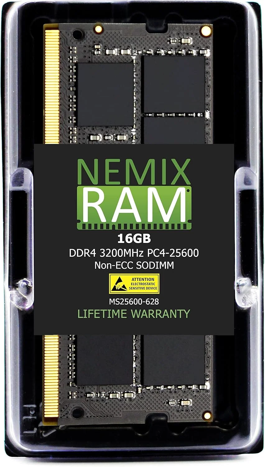 رم NEMIX با ظرفیت ۱۶ گیگابایت (تک ماژول ۱۶ گیگابایتی) DDR4 3200MHZ PC4-25600 2Rx8 1.2V CL22 260-PIN Non-ECC SODIMM سازگار با حافظه TERRAMASTER A-SRAMD4-16G NAS