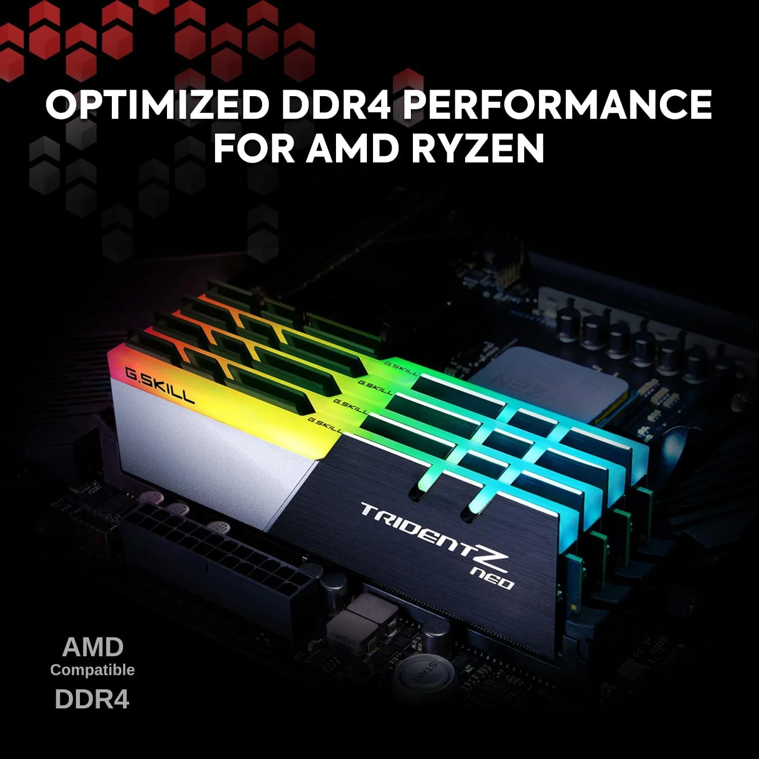 رم کامپیوتر دسکتاپ G.SKILL Trident Z Neo Series DDR4 (XMP) 32 گیگابایت (2x16 گیگابایت) 3600MT/s CL16-19-19-39 1.35V Intel AMD U-DIMM (F4-3600C16D-32GTZNC)