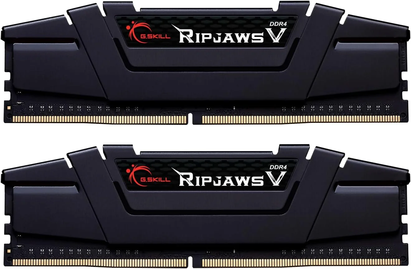 رم کامپیوتر دسکتاپ G.SKILL RipjawsV Series DDR4 (XMP) 32 گیگابایت (2x16 گیگابایت) 3600MT/s CL16-19-19-39 1.35V Intel AMD U-DIMM - مشکی (F4-3600C16D-32GVKC)