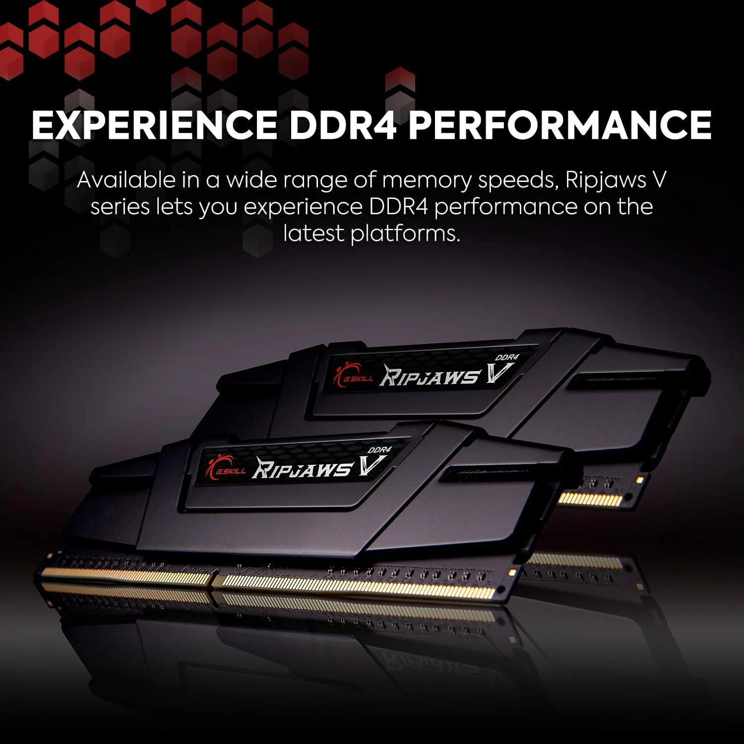 رم کامپیوتر دسکتاپ G.SKILL RipjawsV Series DDR4 (XMP) 32 گیگابایت (2x16 گیگابایت) 3600MT/s CL16-19-19-39 1.35V Intel AMD U-DIMM - مشکی (F4-3600C16D-32GVKC)
