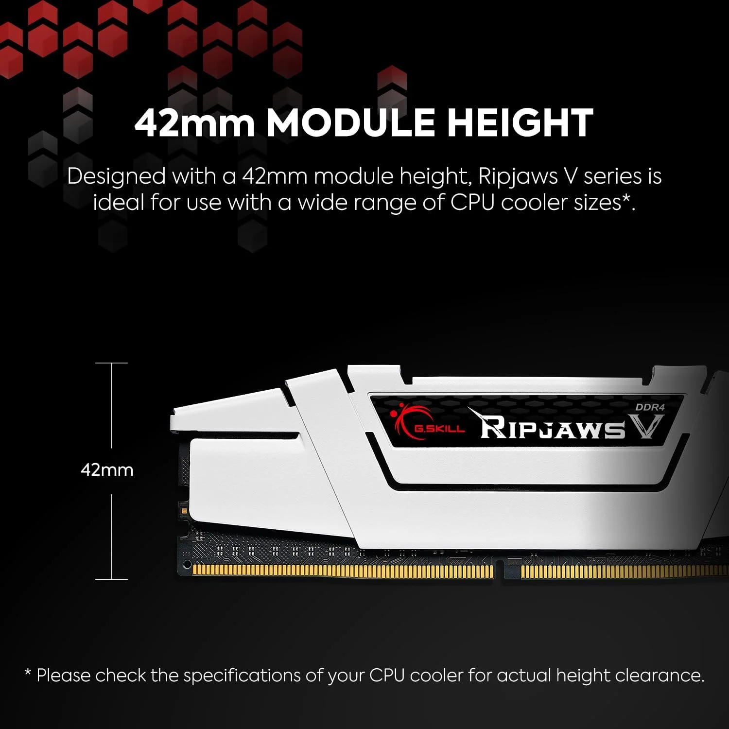 رم کامپیوتر دسکتاپ G.SKILL RipjawsV Series DDR4 (XMP) 32 گیگابایت (2x16 گیگابایت) 3600MT/s CL16-19-19-39 1.35V Intel AMD U-DIMM - مشکی (F4-3600C16D-32GVKC)