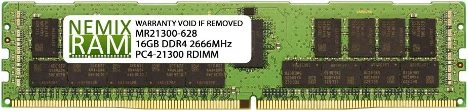رم ۱۶ گیگابایتی نمیکس (۱X۱۶GB) DDR4 2666MHZ PC4-21300 2Rx8 1.2V CL19 288-PIN ECC RDIMM حافظه سرور رجیستر شده سازگار با Dell SNPDFK3YC/16G AA138422 برای ایستگاه کاری Precision