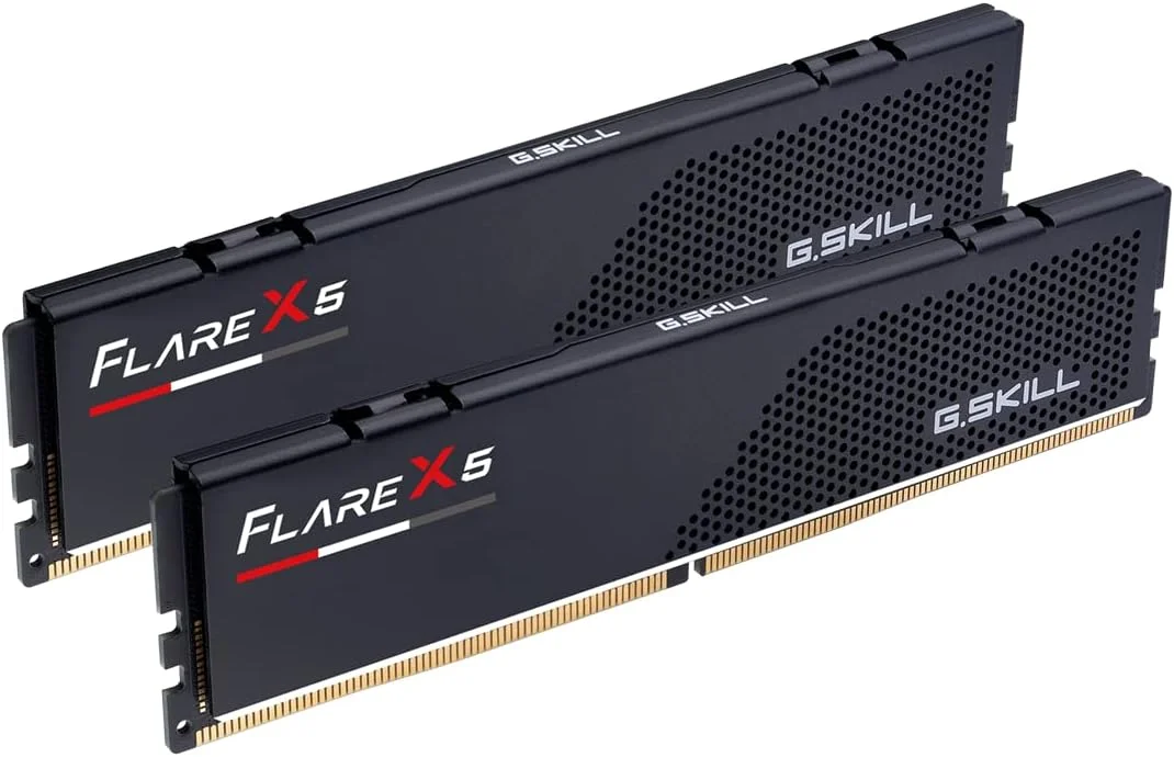 رم دسکتاپ G.SKILL Flare X5 Series DDR5 (AMD Expo & Intel XMP 3.0) 32 گیگابایت (2x16 گیگابایت) 6000MT/s CL36-36-36-96 1.35V U-DIMM - مشکی مات (F5-6000J3636F16GX2-FX5)