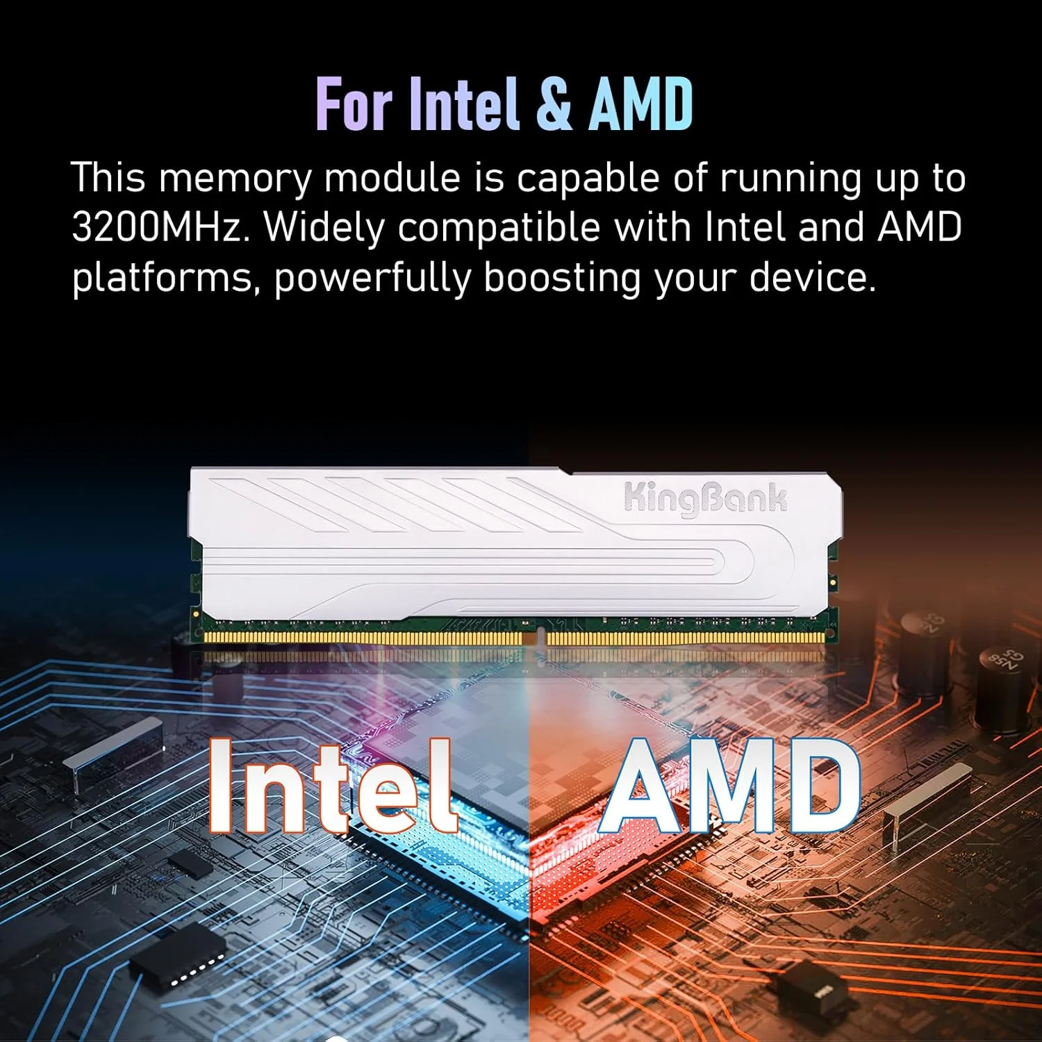 رم کامپیوتر دسکتاپ DDR4 8 گیگابایت 3200 مگاهرتز CL16 1.35 ولت XMP2.0 اورکلاک با هیت سینک برای بازی/اداری/PS، نقره ای