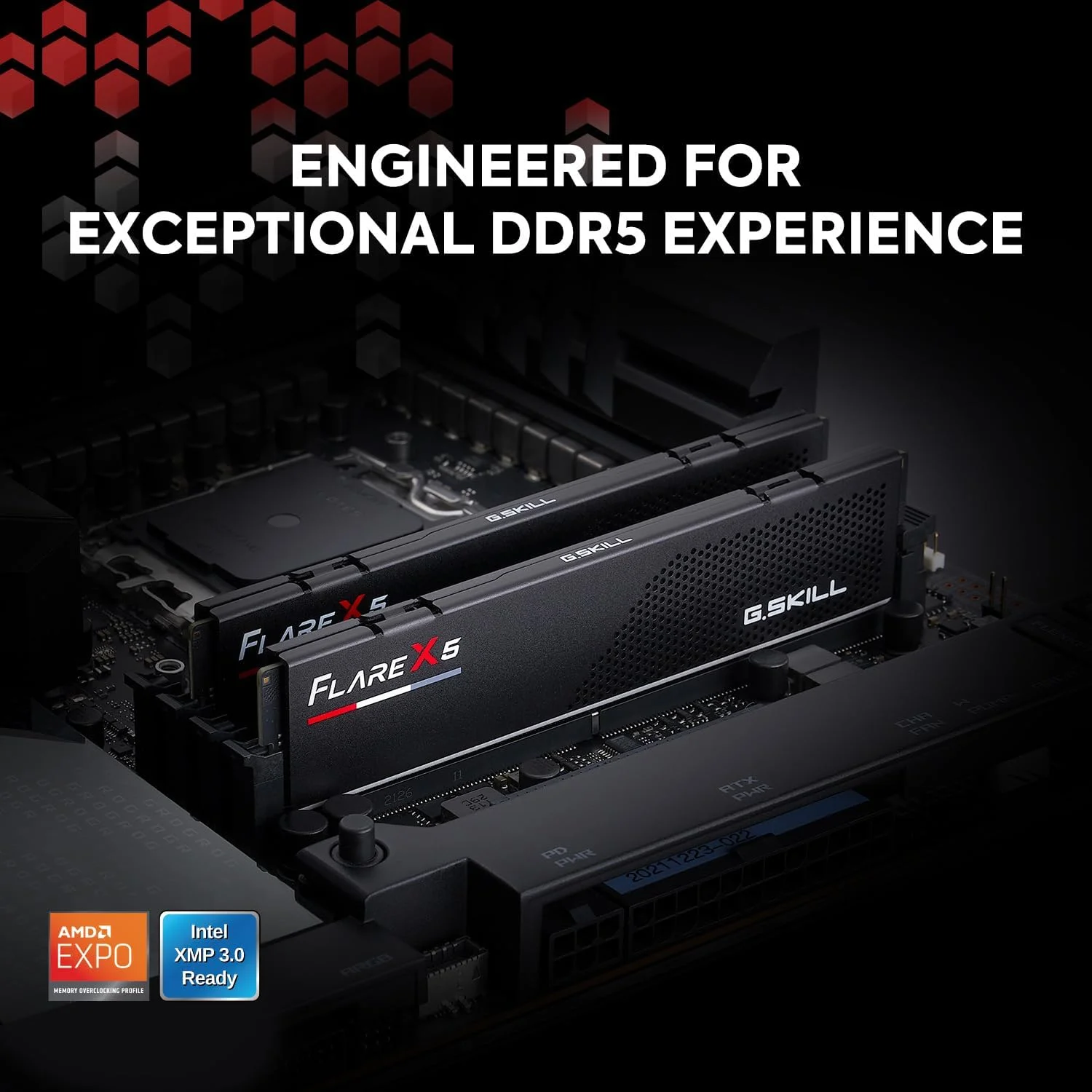 رم دسکتاپ G.SKILL Flare X5 Series DDR5 (AMD Expo & Intel XMP 3.0) 32 گیگابایت (2x16 گیگابایت) 6000MT/s CL36-36-36-96 1.35V U-DIMM - مشکی مات (F5-6000J3636F16GX2-FX5) رم دسکتاپ G.SKILL Flare X5 Series DDR5 (AMD Expo & Intel XMP 3.0) 32 گیگابایت (2x16 گیگابایت) 6000MT/s CL36-36-36-96 1.35V U-DIMM - مشکی مات (F5-6000J3636F16GX2-FX5)