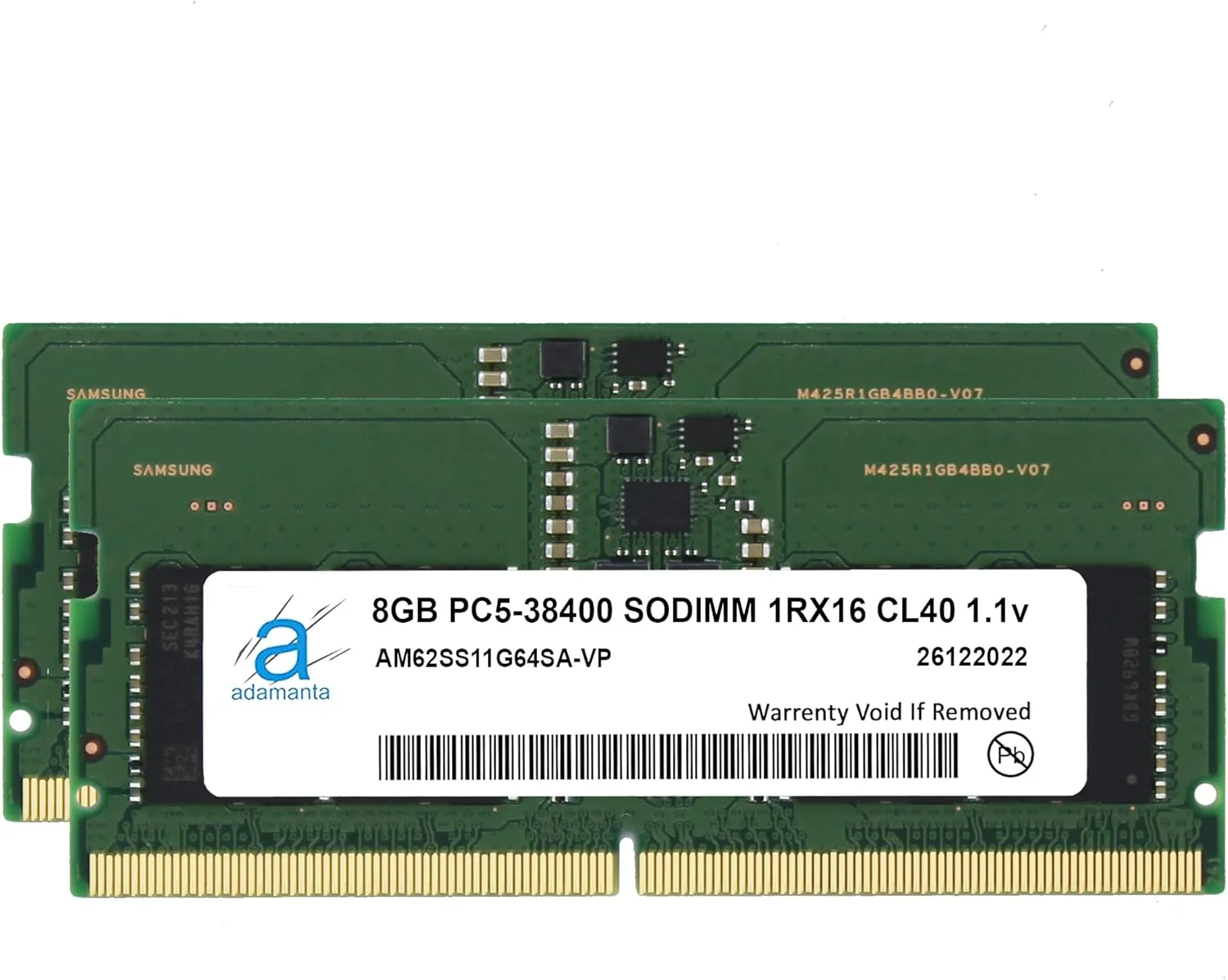 آدامانتا 16 گیگابایت (2x8 گیگابایت) سازگار با لپ تاپ Lenovo IdeaPad Gaming 3 15.6 (15ARH7) DDR5 4800MHz PC5-38400 SODIMM 1Rx16 CL40 1.1v ارتقاء رم ماژول حافظه نوت بوک