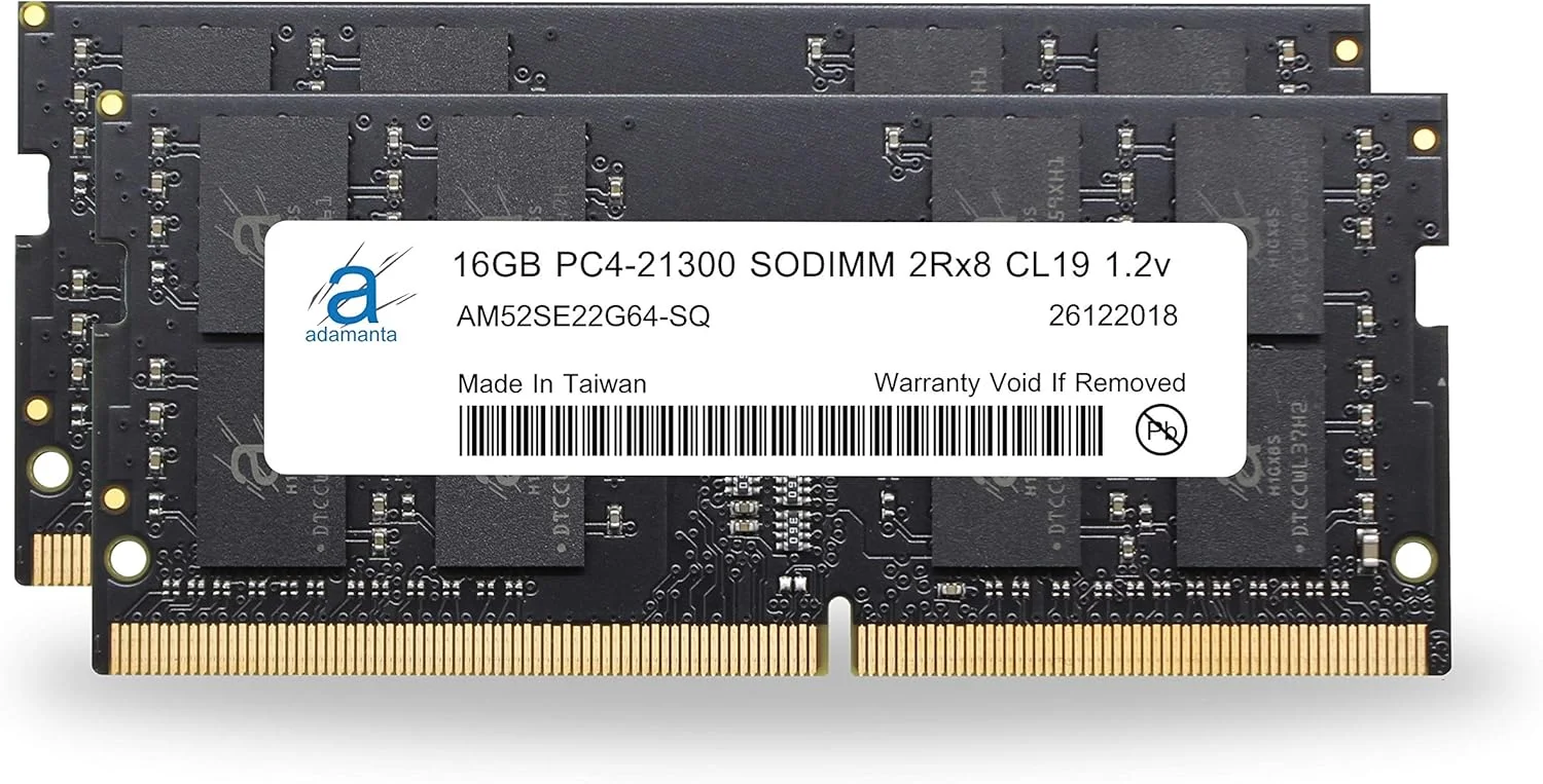 آدامانتا 32 گیگابایت (2x16 گیگابایت) سازگار با لپ تاپ Dell Latitude 5520 DDR4 2666MHz PC4-21300 SODIMM 2Rx8 CL19 1.2v ارتقاء حافظه رم نوت بوک