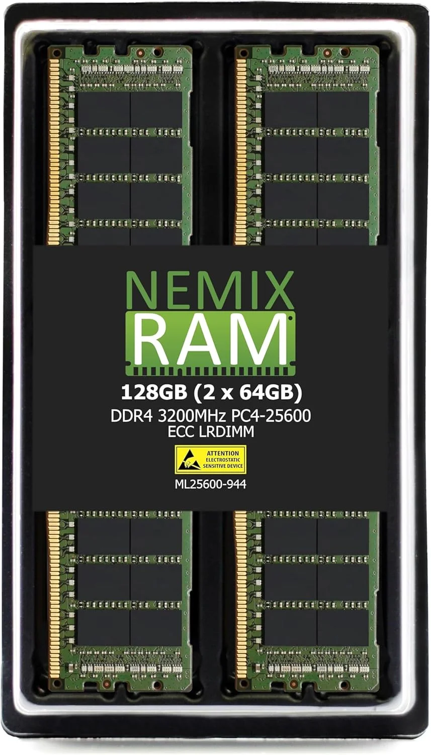 کیت حافظه سرور NEMIX RAM 128GB (2X64GB) DDR4 3200MHZ PC4-25600 4Rx4 1.2V CL22 288-PIN ECC LRDIMM کیت حافظه سرور NEMIX RAM 128GB (2X64GB) DDR4 3200MHZ PC4-25600 4Rx4 1.2V CL22 288-PIN ECC LRDIMM
