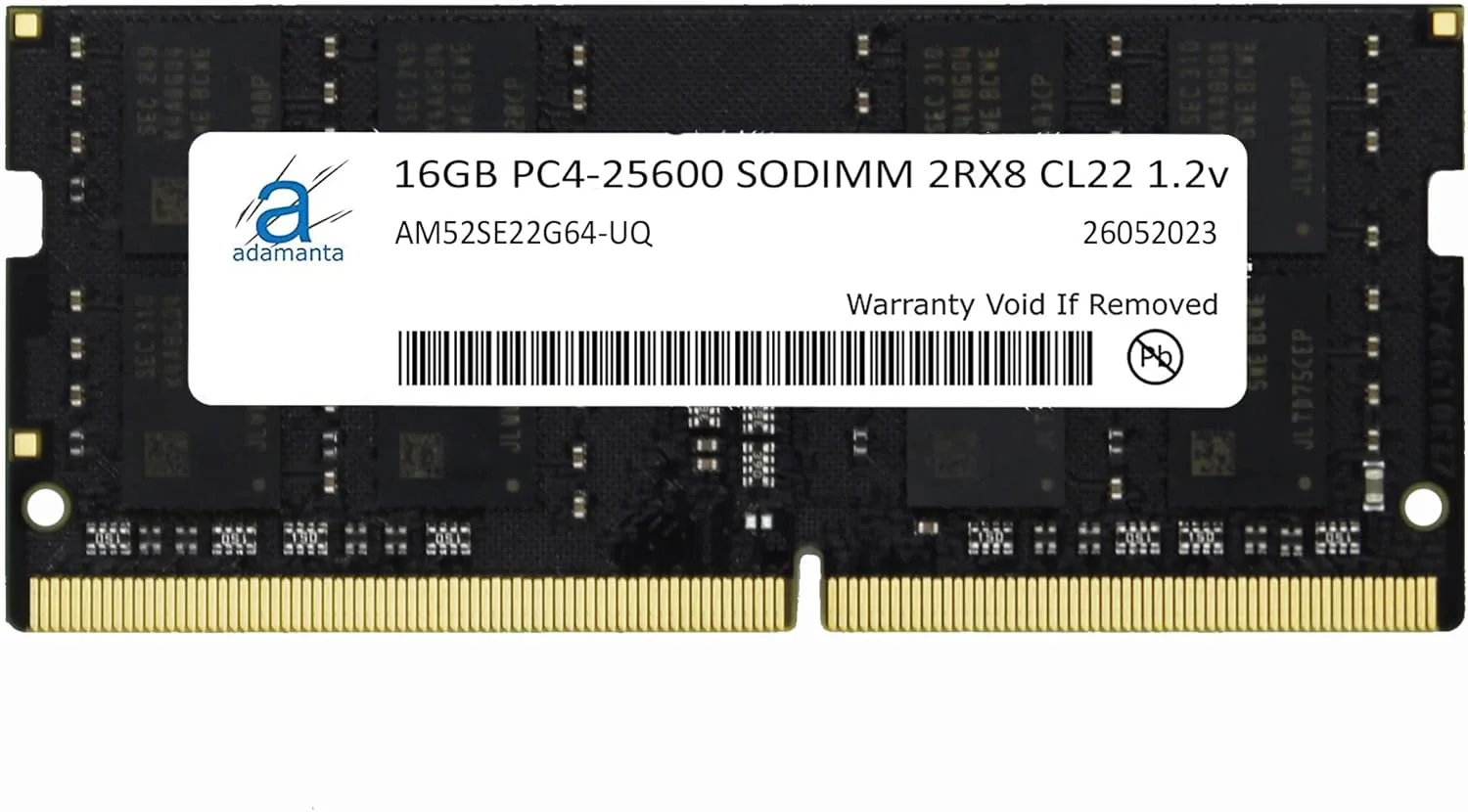 آدامانتا 16 گیگابایت (1x16 گیگابایت) DDR4 3200 مگاهرتز (یا 2933 مگاهرتز یا 2666 مگاهرتز یا 2400 مگاهرتز یا 2133 مگاهرتز) PC4-25600 SODIMM 2Rx8 CL22 1.2v Non-ECC Unbuffered رم لپ تاپ گیمینگ آدامانتا 16 گیگابایت (1x16 گیگابایت) DDR4 3200 مگاهرتز (یا 2933 مگاهرتز یا 2666 مگاهرتز یا 2400 مگاهرتز یا 2133 مگاهرتز) PC4-25600 SODIMM 2Rx8 CL22 1.2v Non-ECC Unbuffered رم لپ تاپ گیمینگ