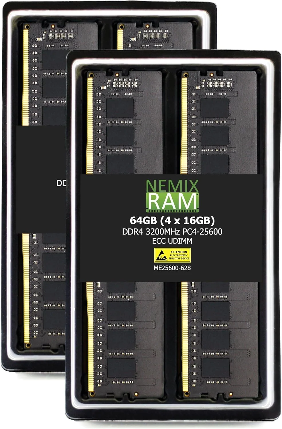 کیت رم NEMIX RAM با ظرفیت 64 گیگابایت (4 عدد 16 گیگابایتی) DDR4 3200MHZ PC4-25600 2Rx8 1.2V CL22 288-PIN ECC Unbuffered UDIMM کیت رم NEMIX RAM با ظرفیت 64 گیگابایت (4 عدد 16 گیگابایتی) DDR4 3200MHZ PC4-25600 2Rx8 1.2V CL22 288-PIN ECC Unbuffered UDIMM