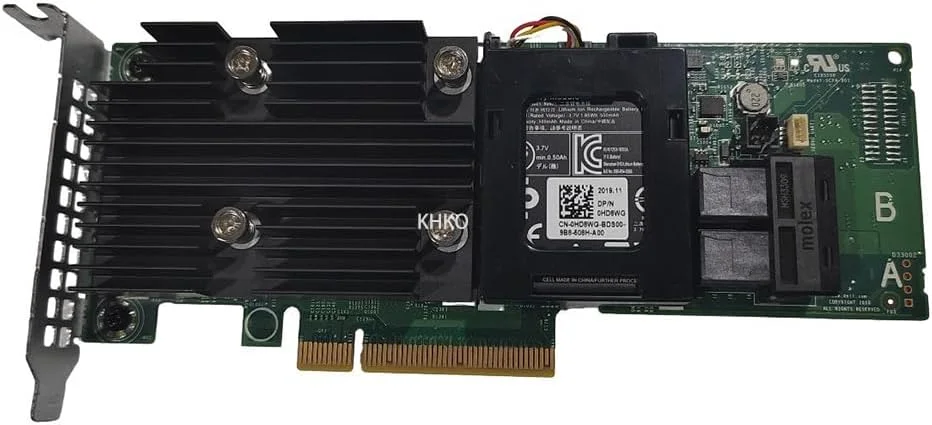 کنترلر RAID اصلی دست دوم برای Dellee PERC H730P 12Gb PCIe 3.0 X8 2x SFF-8643 با 2GB حافظه کش، کارت آرایه هوشمند 0XYHWN 0J14DC