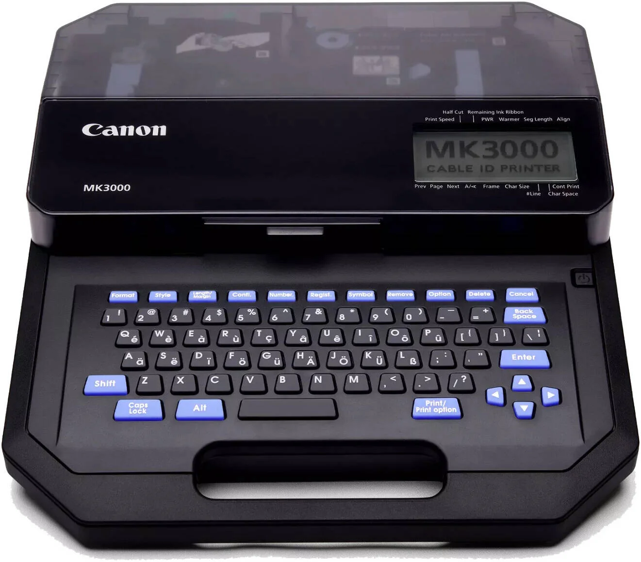 چاپگر شناسه کابل کانن مدل MK3000، رزولوشن تا 300 dpi، سرعت چاپ 25 میلی متر در ثانیه، دارای صفحه نمایش LCD با نور پس زمینه، تکنولوژی انتقال حرارتی، مشکی | MK3000 چاپگر شناسه کابل کانن مدل MK3000، رزولوشن تا 300 dpi، سرعت چاپ 25 میلی متر در ثانیه، دارای صفحه نمایش LCD با نور پس زمینه، تکنولوژی انتقال حرارتی، مشکی | MK3000