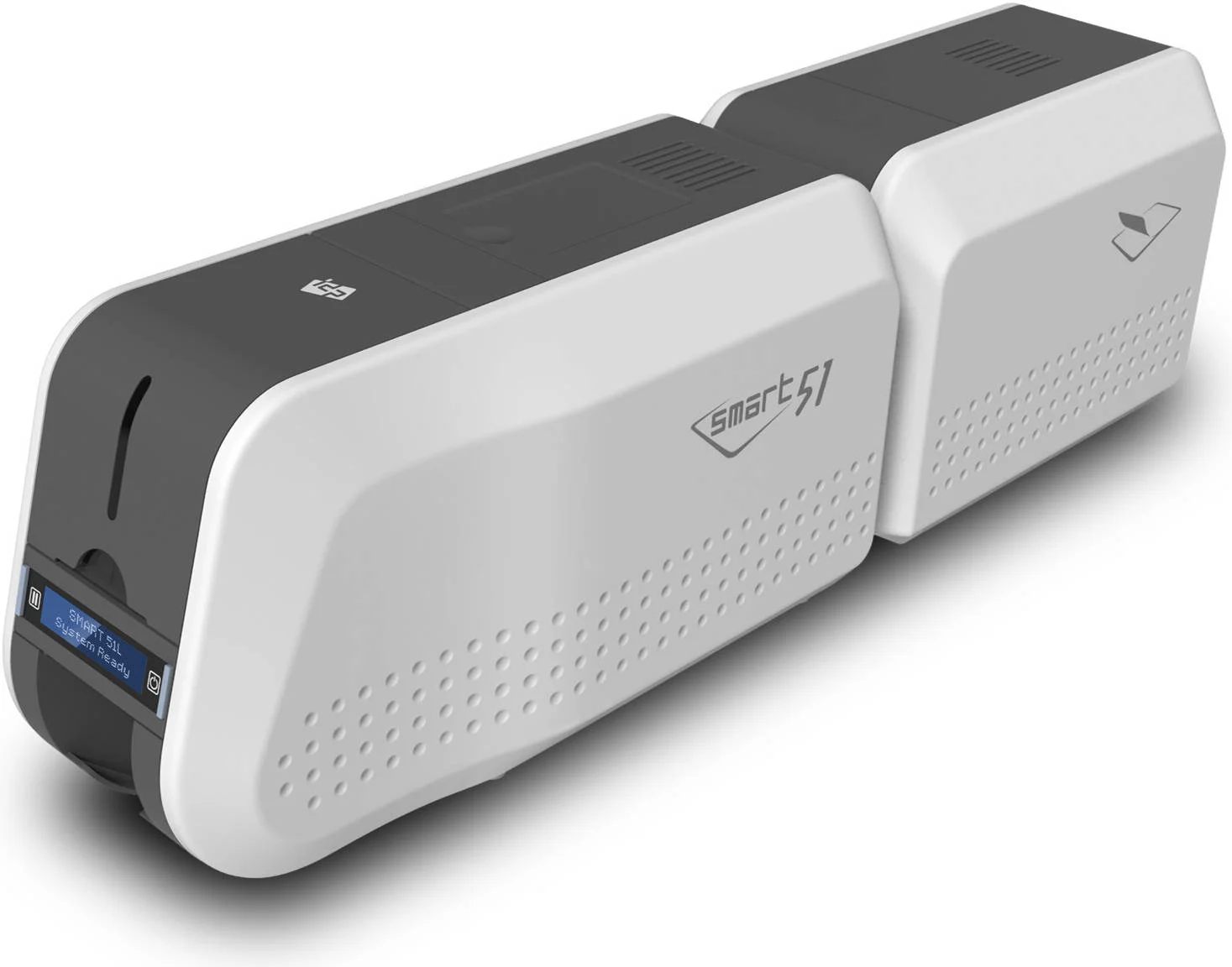 چاپگر کارت شناسایی حرارتی دو طرفه Smart-51L و لمینیتور، چاپ دو طرفه بیشتر، نوع چاپ تصعید رنگ مستقیم، رزولوشن تا 1200 DPI، تغذیه خودکار، سفید | Smart-51L