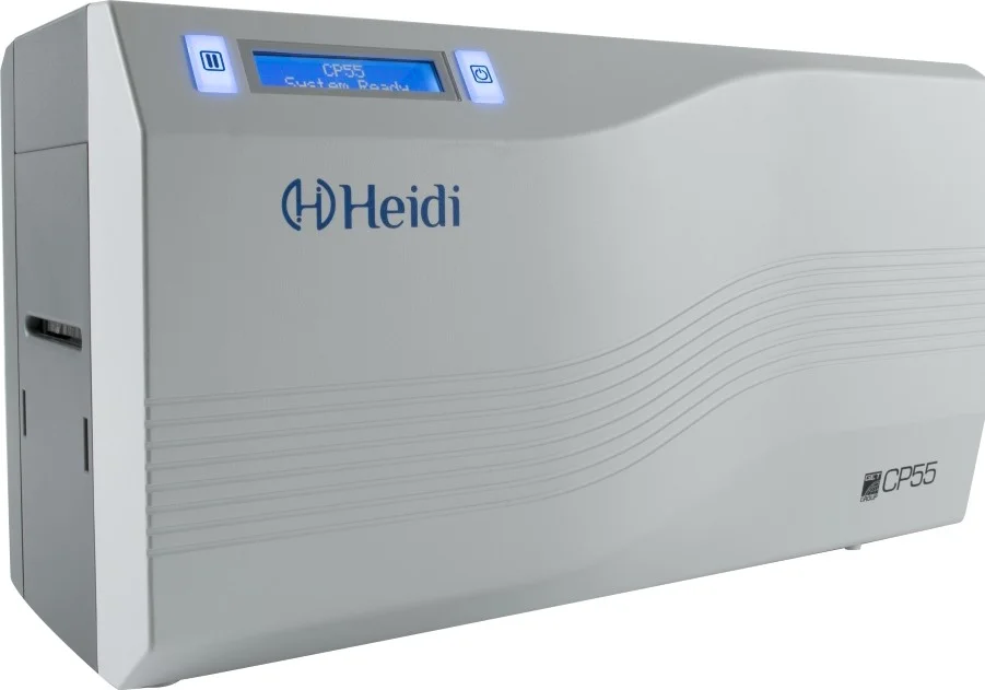بسته پرینتر کارت شناسایی یک طرفه هایدی CP55-S (شامل 1 ریبون، 100 کارت، 1 کیت تمیز کننده، نرم افزار طراحی کارت شناسایی)