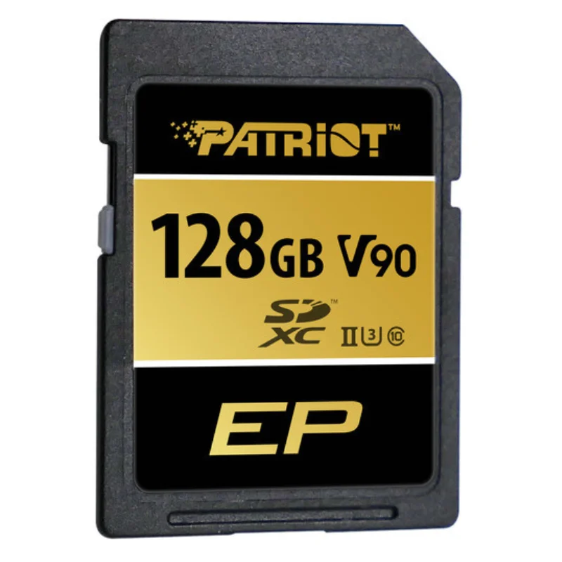 کارت حافظه SDXC پاتریوت V90 با استاندارد UHS-II U3 و کلاس 10، ظرفیت 128 گیگابایت