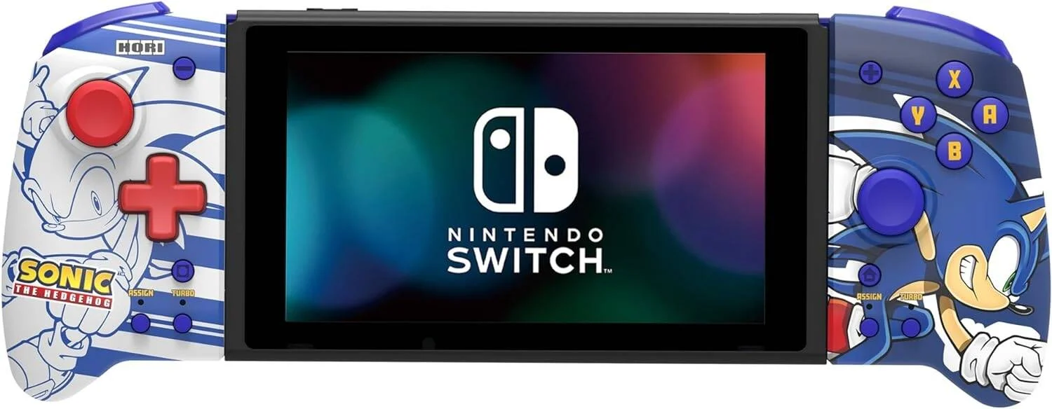 کنترلر ارگونومیک HORI Nintendo Switch Split Pad Pro (Sonic) برای حالت دستی - دارای مجوز رسمی از Nintendo & Sega - Nintendo Switch