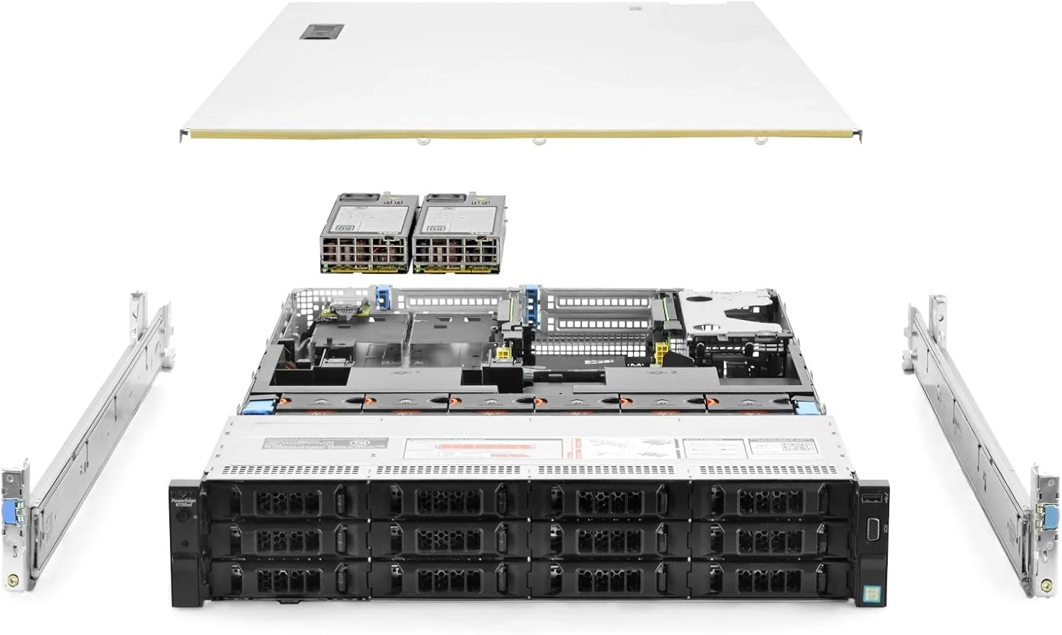 سرور Dell PowerEdge R730xd با ۱۲ جایگاه LFF، پردازنده ۲.۶۰ گیگاهرتز ۲۸ هسته ای، ۱۹۲ گیگابایت رم و ۱۴ عدد کدی (بازسازی شده)