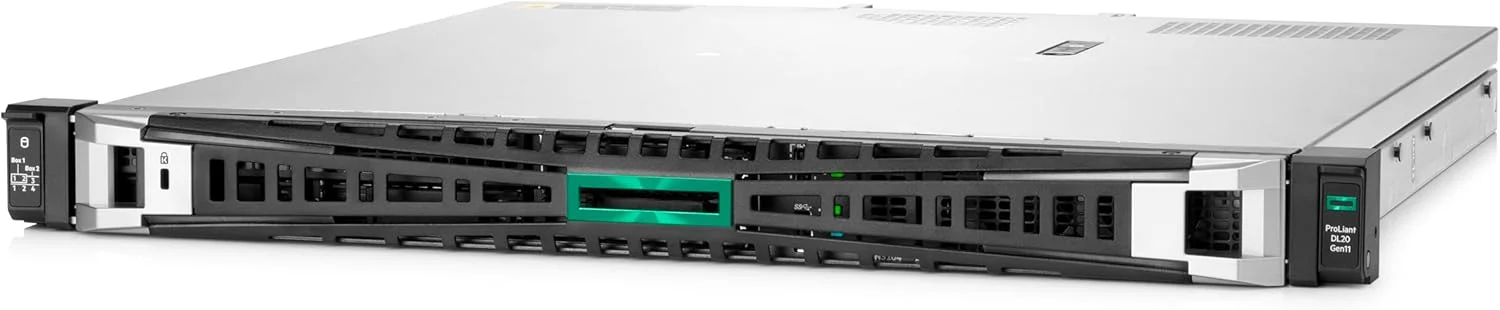 سرور رکمونت اچ پی ای ProLiant DL20 Gen11 با یک پردازنده Intel Xeon E-2436، 2.9GHz 6 هسته ای، 1P 32GB-DR MR408i-o 4SFF 2x500W RPS (HPE Smart Choice P71682-005)