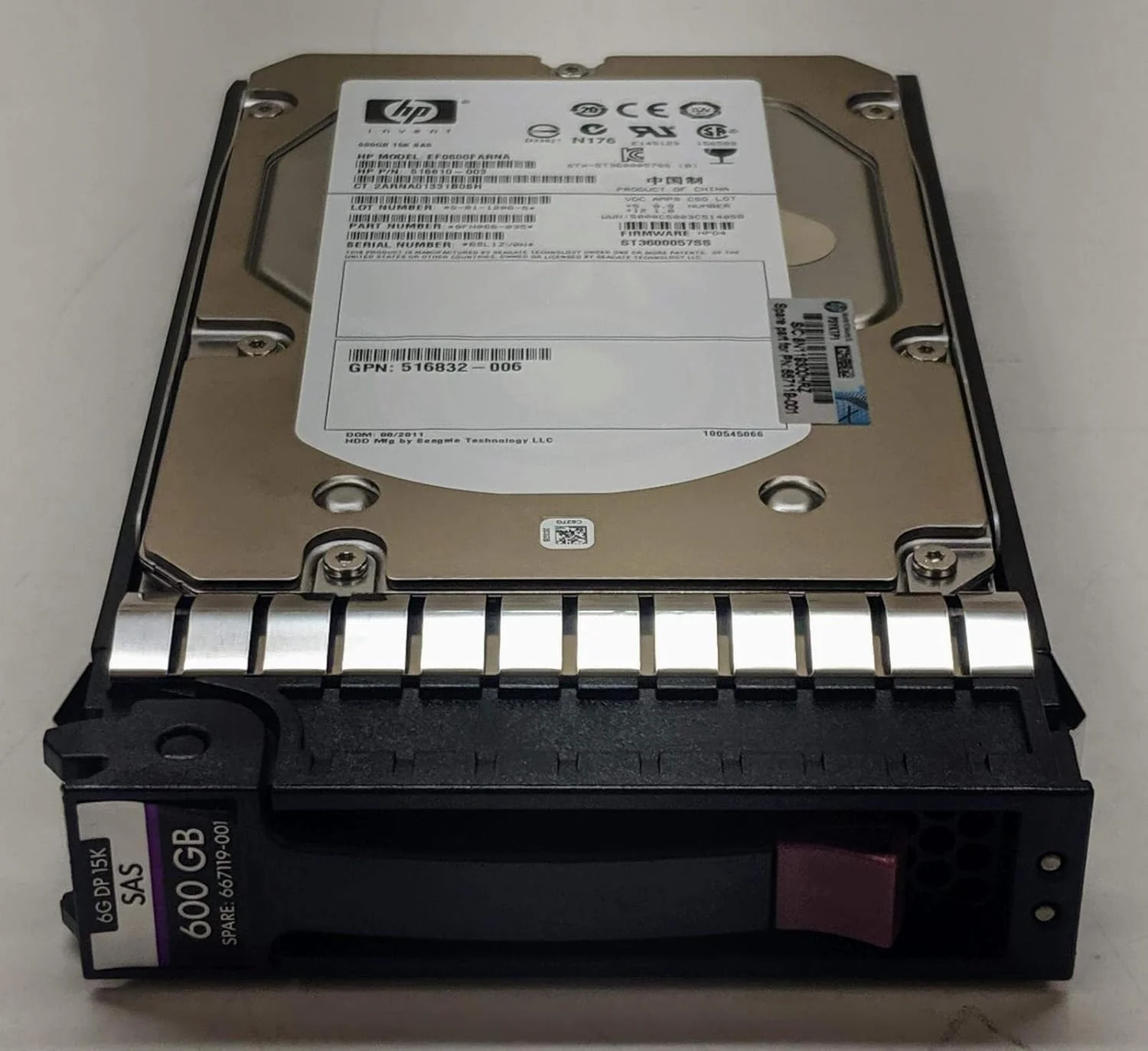هارد دیسک 600 گیگابایتی اچ پی با سرعت 15K RPM، پورت دوگانه 3.5 اینچی 6 گیگابیتی SAS مدل 516810-003 هارد دیسک 600 گیگابایتی اچ پی با سرعت 15K RPM، پورت دوگانه 3.5 اینچی 6 گیگابیتی SAS مدل 516810-003