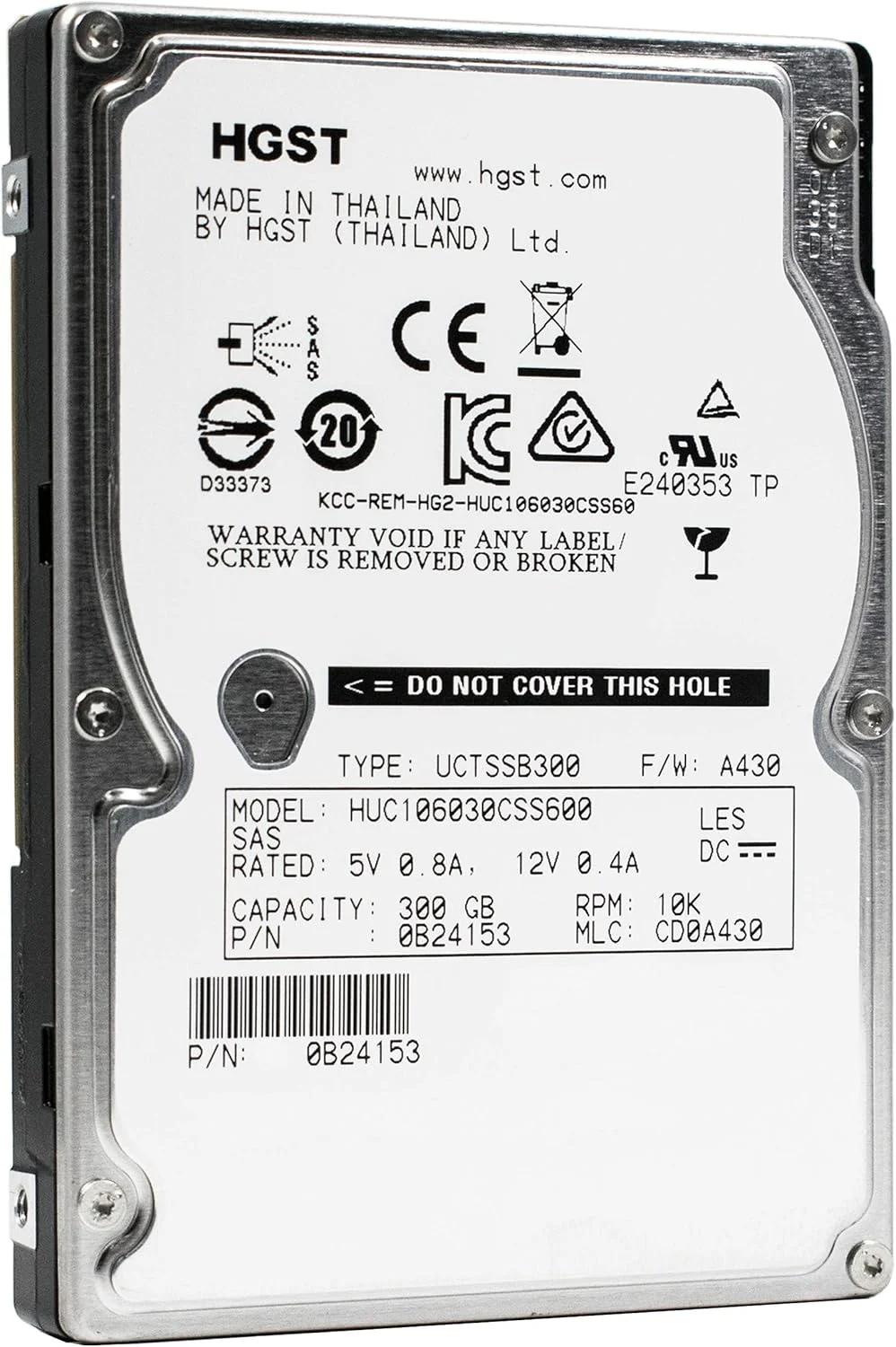 HGST Ultrastar C10K600 | HUC106030CSS600 | 0B24153 | 300 گیگابایت 10K RPM SAS 6.0Gb/s 64MB Cache | 2.5 اینچ SFF | 512n | هارد دیسک درایو سازمانی (بازسازی شده) HGST Ultrastar C10K600 | HUC106030CSS600 | 0B24153 | 300 گیگابایت 10K RPM SAS 6.0Gb/s 64MB Cache | 2.5 اینچ SFF | 512n | هارد دیسک درایو سازمانی (بازسازی شده)