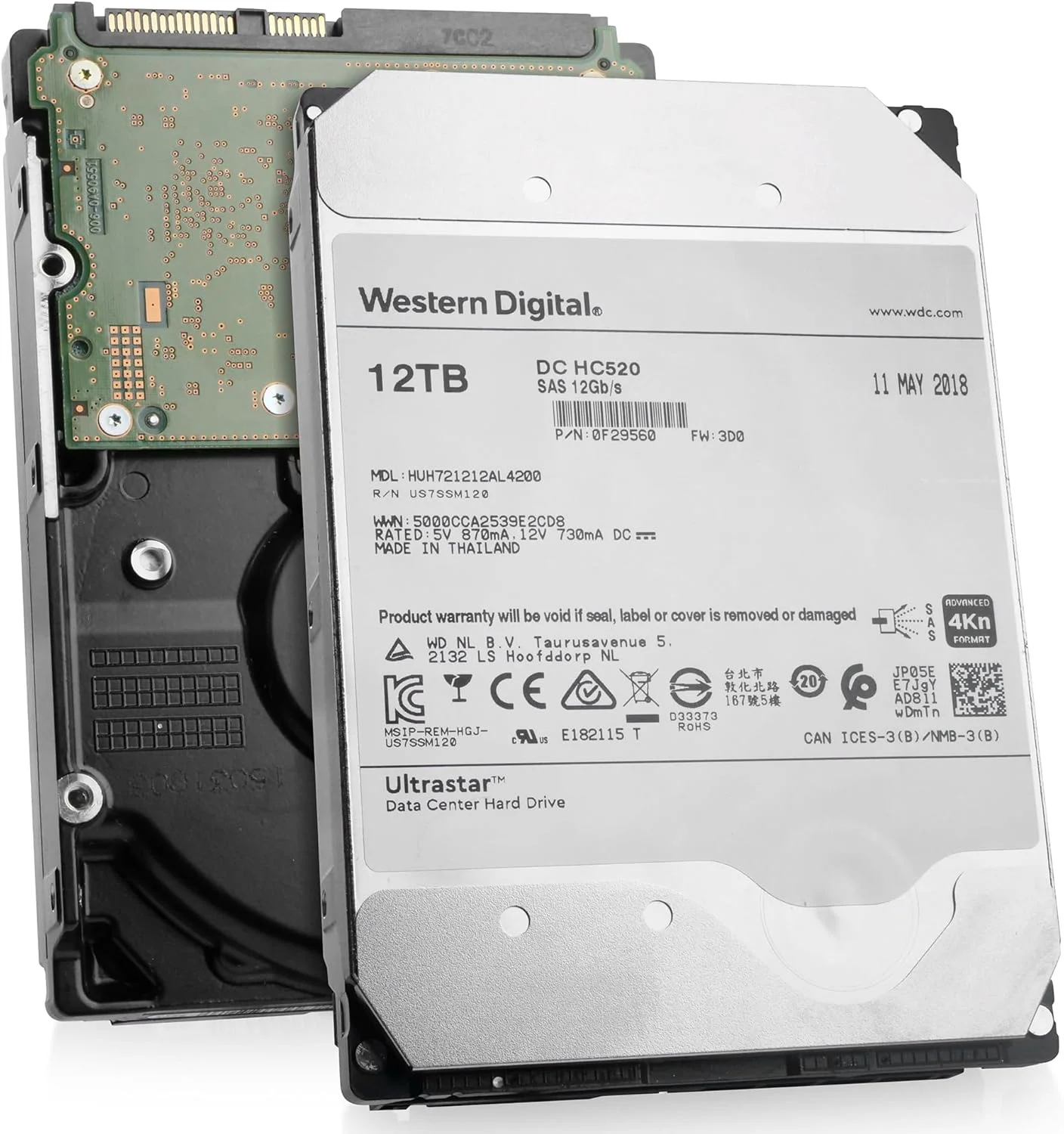 هارد دیسک داخلی 12 ترابایتی HGST WD Ultrastar DC HC520 HUH721212AL4200، سرعت 7200 دور در دقیقه، رابط SAS 12Gb/s، فرمت پیشرفته 4Kn، مناسب مراکز داده (بازسازی شده) هارد دیسک داخلی 12 ترابایتی HGST WD Ultrastar DC HC520 HUH721212AL4200، سرعت 7200 دور در دقیقه، رابط SAS 12Gb/s، فرمت پیشرفته 4Kn، مناسب مراکز داده (بازسازی شده)