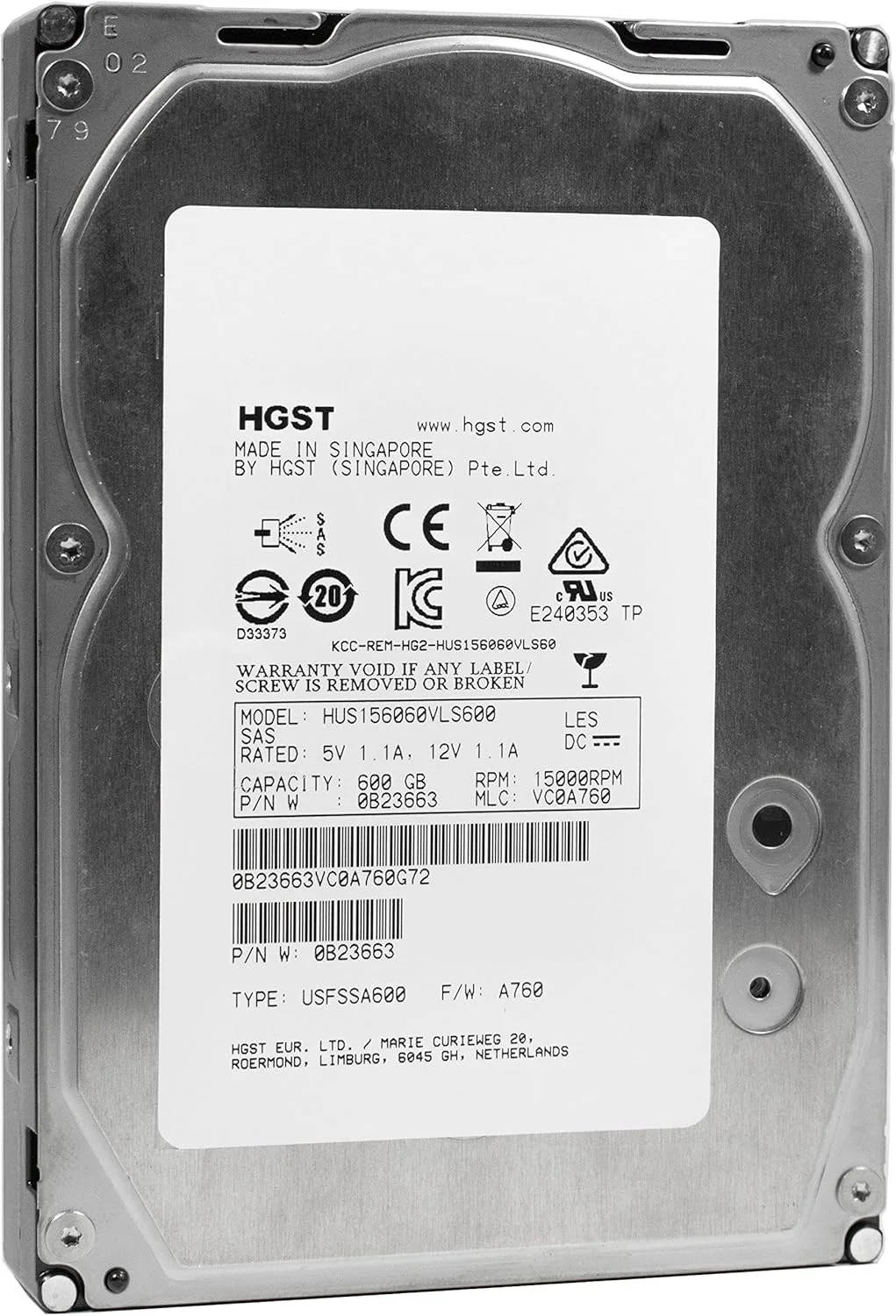 هارد دیسک داخلی HGST Ultrastar 15K600 با ظرفیت 600 گیگابایت، سرعت 15000 دور در دقیقه، رابط SAS 6Gb/s، حافظه کش 64 مگابایت، سایز 3.5 اینچ و MTBF 1.6 میلیون ساعت - مدل HUS156060VLS600 - مناسب برای کاربردهای سازمانی با عملکرد حیاتی هارد دیسک داخلی HGST Ultrastar 15K600 با ظرفیت 600 گیگابایت، سرعت 15000 دور در دقیقه، رابط SAS 6Gb/s، حافظه کش 64 مگابایت، سایز 3.5 اینچ و MTBF 1.6 میلیون ساعت - مدل HUS156060VLS600 - مناسب برای کاربردهای سازمانی با عملکرد حیاتی