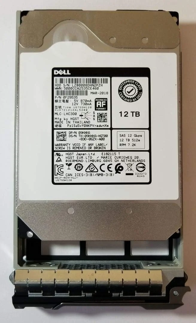 هارد دیسک ۱۲ ترابایتی HGST با سرعت ۷.۲K RPM و رابط SAS 12Gb/s مدل HUH721212AL5200 با پارت نامبر 9HXK6 هارد دیسک ۱۲ ترابایتی HGST با سرعت ۷.۲K RPM و رابط SAS 12Gb/s مدل HUH721212AL5200 با پارت نامبر 9HXK6