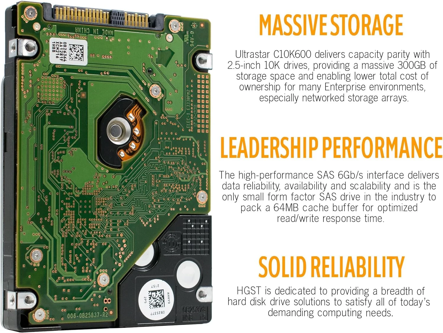 HGST Ultrastar C10K600 | HUC106030CSS600 | 0B24153 | 300 گیگابایت 10K RPM SAS 6.0Gb/s 64MB Cache | 2.5 اینچ SFF | 512n | هارد دیسک درایو سازمانی (بازسازی شده) HGST Ultrastar C10K600 | HUC106030CSS600 | 0B24153 | 300 گیگابایت 10K RPM SAS 6.0Gb/s 64MB Cache | 2.5 اینچ SFF | 512n | هارد دیسک درایو سازمانی (بازسازی شده)