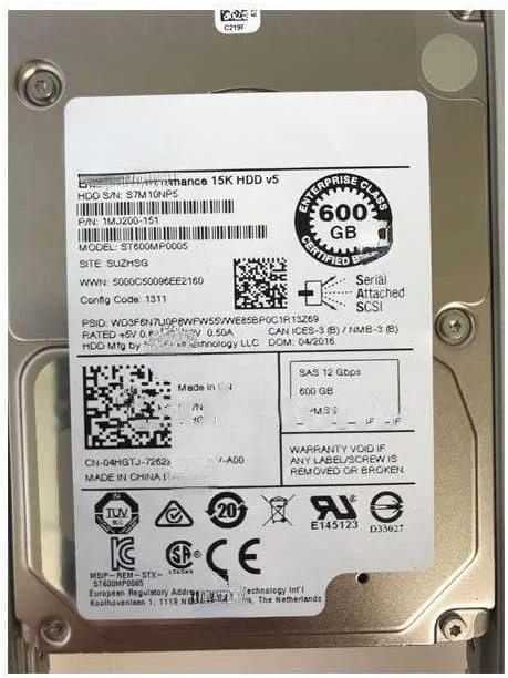 هارد درایو سرور 600 گیگابایتی 15K 12GB SAS 2.5 اینچی مدل ST600MP0005 با شماره قطعه 04HGTJ هارد درایو سرور 600 گیگابایتی 15K 12GB SAS 2.5 اینچی مدل ST600MP0005 با شماره قطعه 04HGTJ