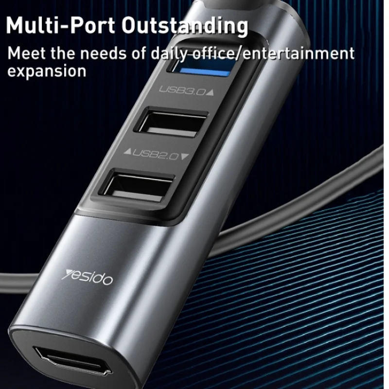 هاب 5 پورت Type-C یسیدو مدل HB22 5-IN-1
