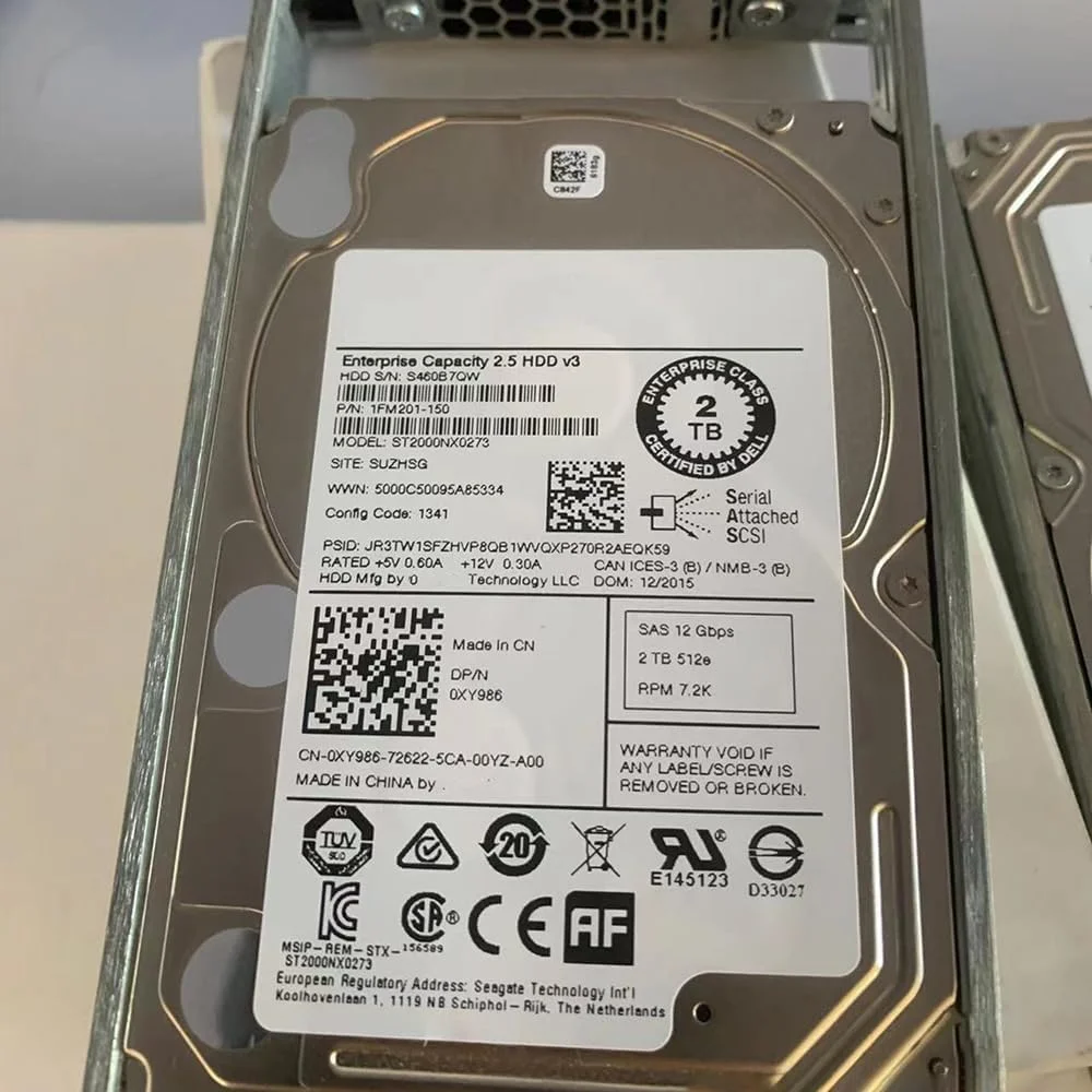 هارد دیسک برای ST2000NX0273، مناسب سرور، مدل XY986، ظرفیت 2 ترابایت، سرعت 7200، نوع اتصال SAS، سایز 2.5 اینچ، سرعت انتقال 12 گیگابیت بر ثانیه هارد دیسک برای ST2000NX0273، مناسب سرور، مدل XY986، ظرفیت 2 ترابایت، سرعت 7200، نوع اتصال SAS، سایز 2.5 اینچ، سرعت انتقال 12 گیگابیت بر ثانیه