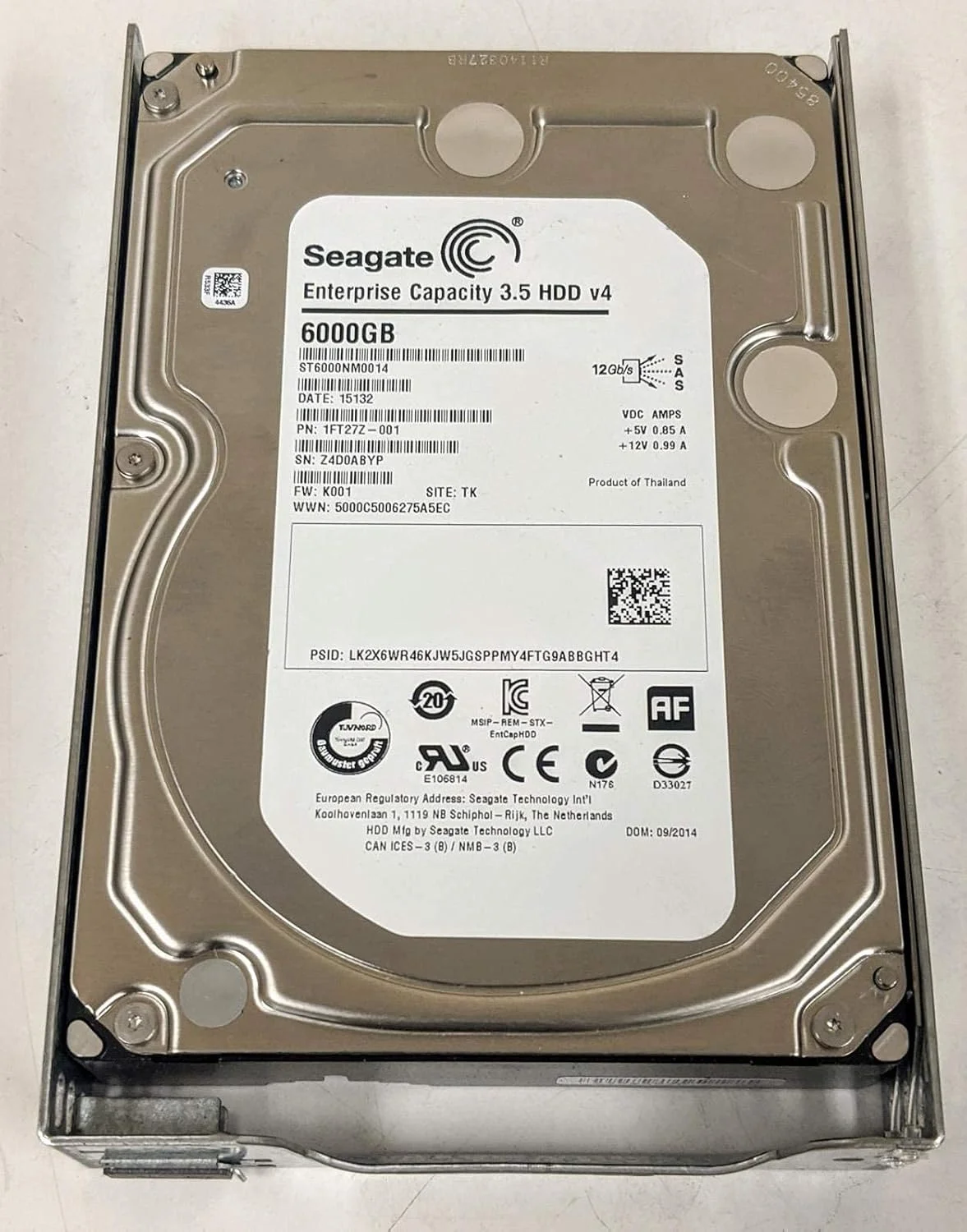 هارد دیسک درایو 6 ترابایتی Seagate ST6000NM0014 Enterprise Desktop - سرعت 7200 دور در دقیقه SAS 12Gb/s 128MB 3.5 اینچ