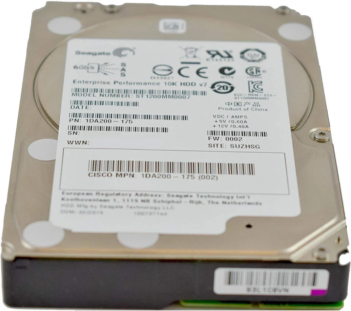 هارد دیسک سیگیت ST1200MM0007 با ظرفیت 1.2 ترابایت، SAS، سایز 2.5 اینچ، سرعت 10K و سرعت انتقال 6 گیگابیت بر ثانیه هارد دیسک سیگیت ST1200MM0007 با ظرفیت 1.2 ترابایت، SAS، سایز 2.5 اینچ، سرعت 10K و سرعت انتقال 6 گیگابیت بر ثانیه