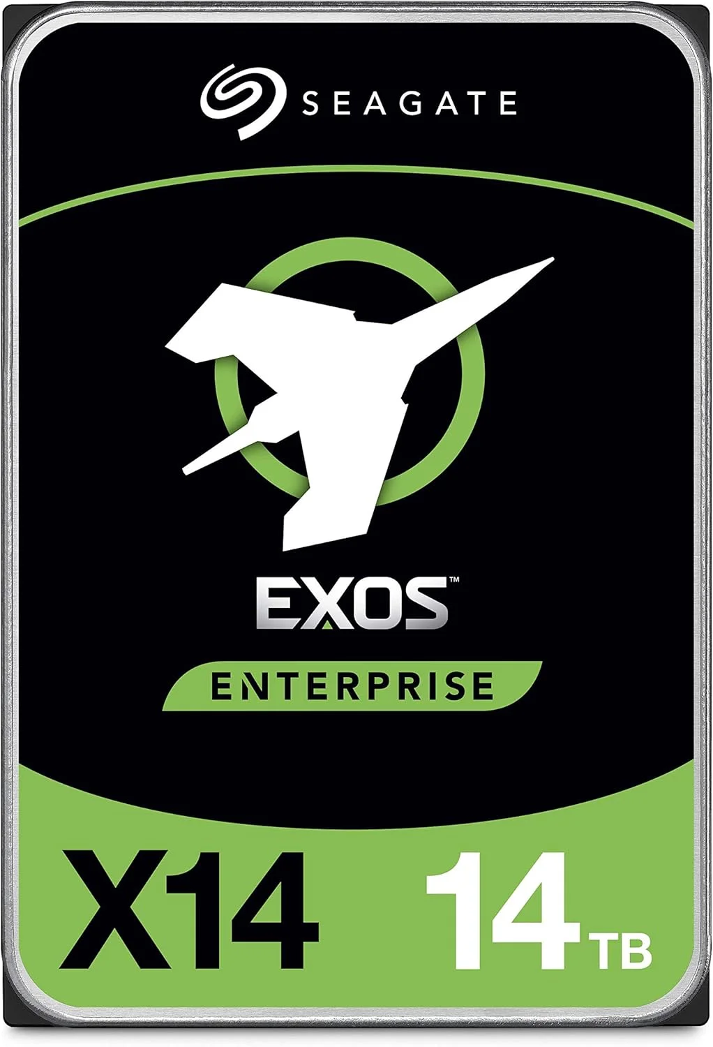 هارد درایو اینترپرایز 14 ترابایتی سیگیت مدل Exos X14 با رابط SAS 12Gb/s، فرم فاکتور 3.5 اینچ، سرعت 7200 دور در دقیقه، 256 مگابایت حافظه کش و فرمت 512e 4Kn