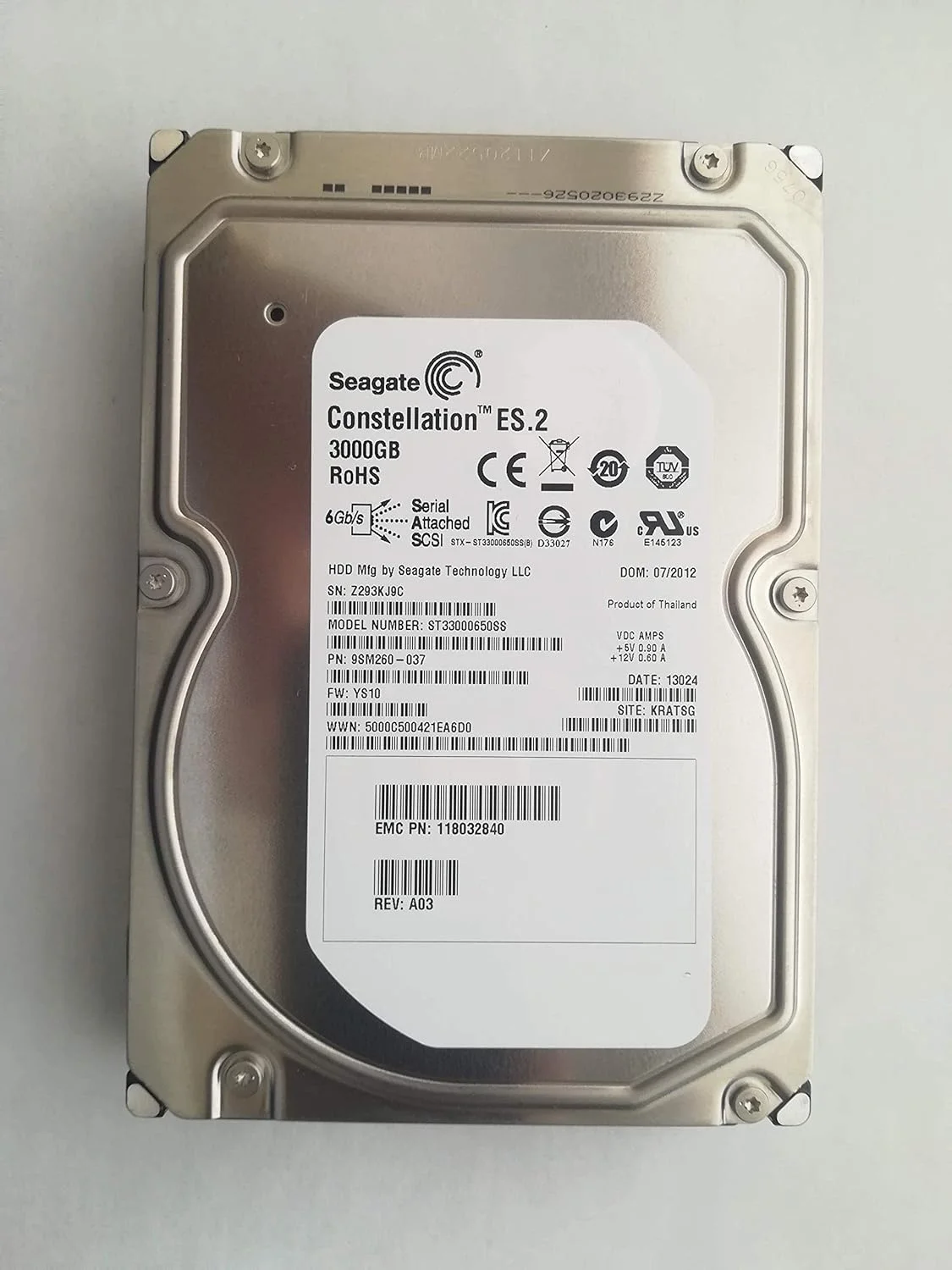 هارد درایو اینترپرایز SAS سیگیت Constellation ES.2 ST33000650SS با ظرفیت 3 ترابایت و سایز 3.5 اینچ