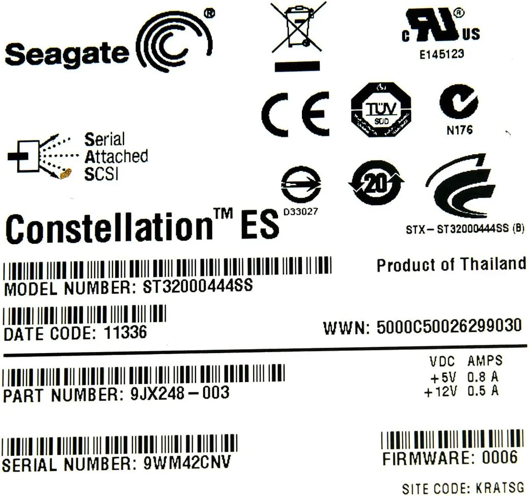 هارد درایو 2 ترابایتی سیگیت Constellation ES 7200.1 با سرعت 7200 دور در دقیقه، SAS 2.0 6 GB/s، حافظه کش 16 مگابایتی، 3.5 اینچی - ST32000444SS