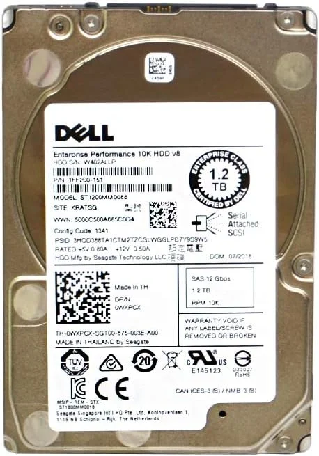 هارد دیسک سیگیت 1.2 ترابایت 10K RPM 2.5 اینچ 12Gb/s SAS مدل: ST1200MM0088 DP/N: WXPCX