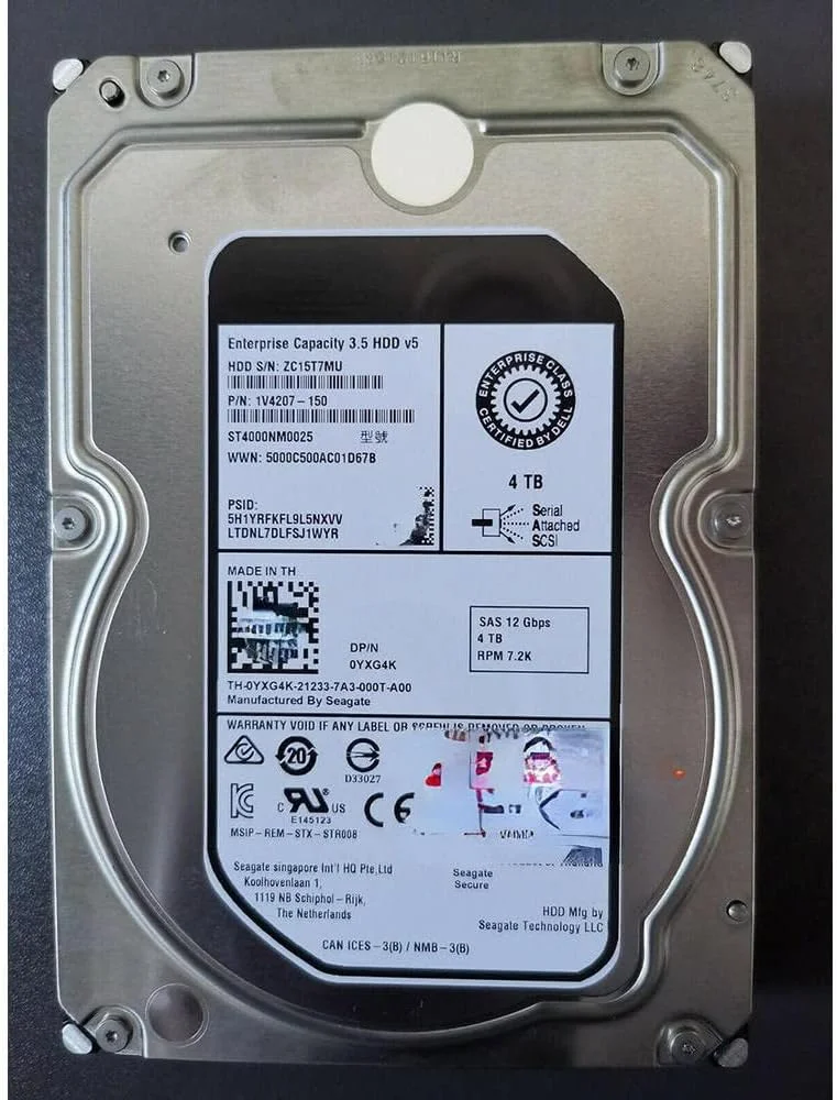 هارد دیسک 4 ترابایتی 7.2K 3.5 SAS 12Gb برای سرورهای R710 R720 R730 R740