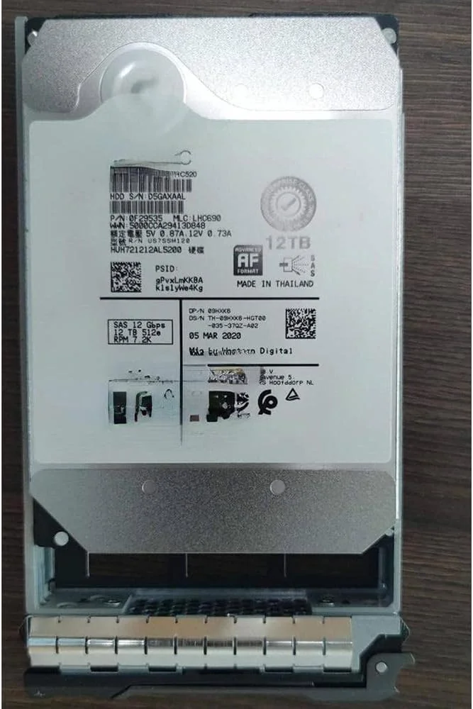 هارد دیسک 12 ترابایتی 7.2K 3.5 SAS برای سرورهای R720 R730 R740 R730XD R740XD