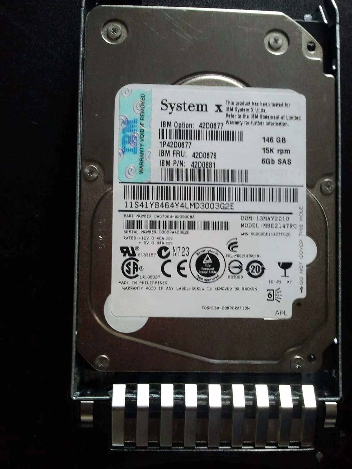 هارد دیسک IBM 90Y8926 RR 146GB SAS 15000 RPM 2.5 اینچی 6 گیگابیت بر ثانیه SFF G2HS هارد دیسک IBM 90Y8926 RR 146GB SAS 15000 RPM 2.5 اینچی 6 گیگابیت بر ثانیه SFF G2HS