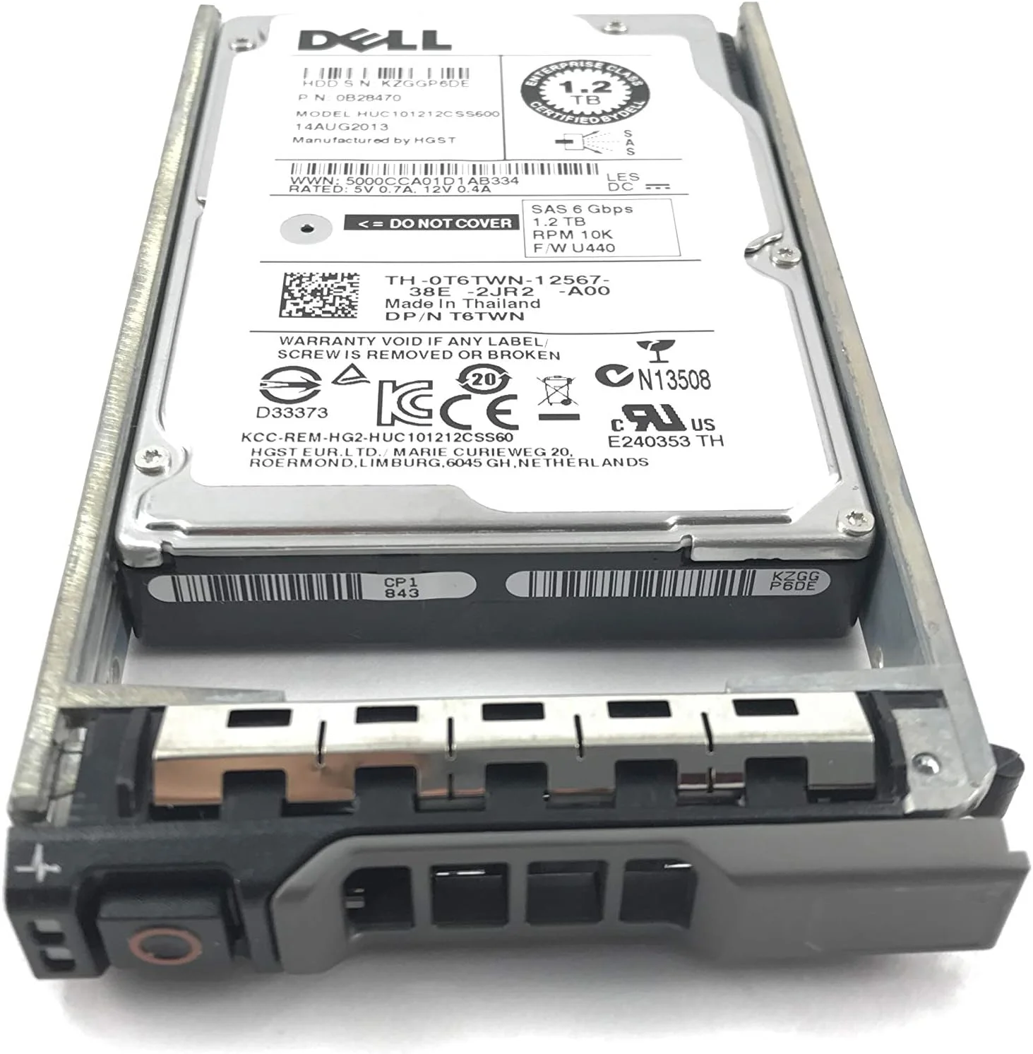 هارد درایو دل 1.2 ترابایت 10K 6Gbps Sas 2.5 اینچی مدل Dell Huc101212Css600