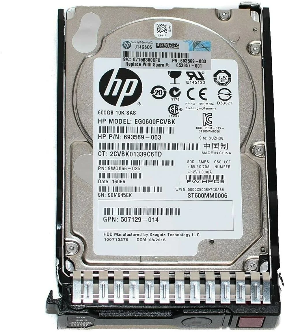 هارد دیسک HP 600GB 6G SAS 10K SFF SC HDD 653957-001 (بازسازی شده) هارد دیسک HP 600GB 6G SAS 10K SFF SC HDD 653957-001 (بازسازی شده)