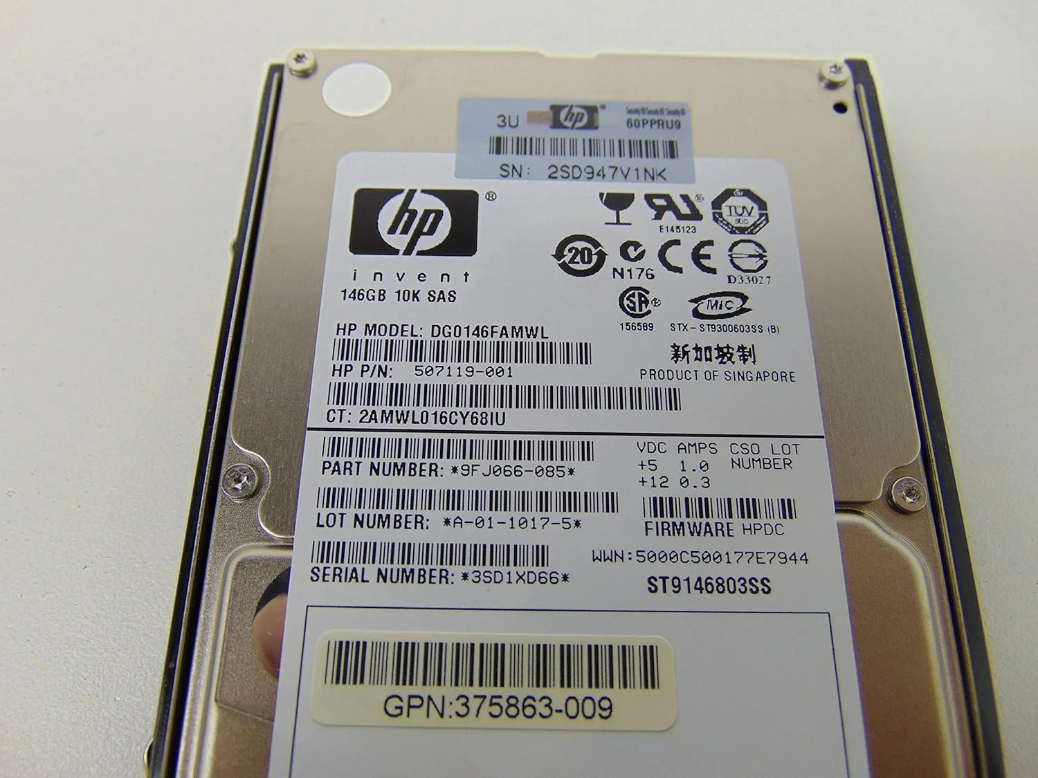 هارد درایو HP با ظرفیت 146 گیگابایت، سرعت 10K، رابط 6G و اندازه 2.5 اینچ، پورت دوتایی SAS - مدل DG0146FAMWL (بازسازی شده) هارد درایو HP با ظرفیت 146 گیگابایت، سرعت 10K، رابط 6G و اندازه 2.5 اینچ، پورت دوتایی SAS - مدل DG0146FAMWL (بازسازی شده)
