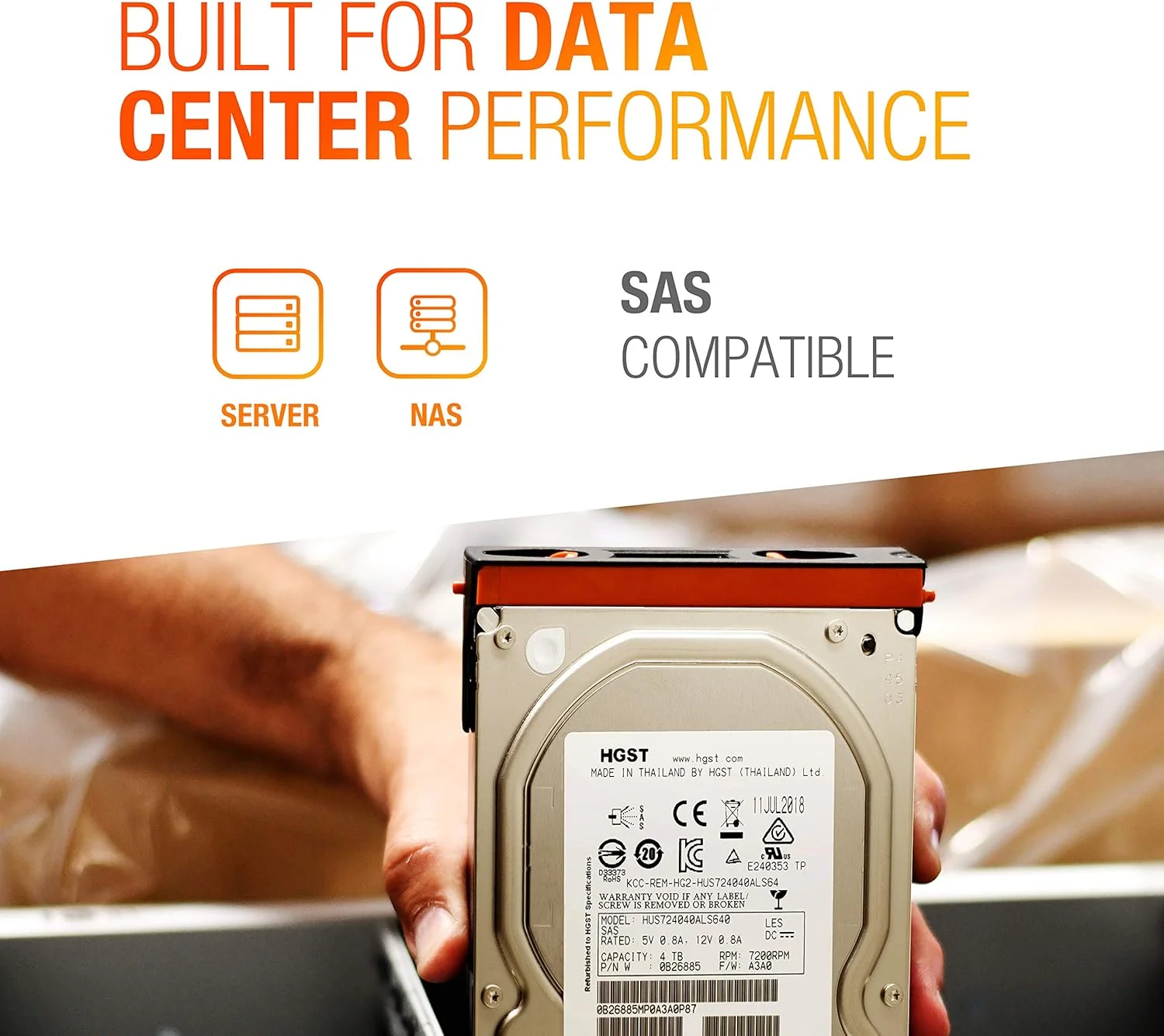 هارد دیسک داخلی سازمانی HGST Ultrastar 7K4000 با ظرفیت 4 ترابایت، سایز 3.5 اینچ، سرعت 7200 دور در دقیقه، SAS 12Gb/s و حافظه کش 64 مگابایت - مدل HUS724040ALS640 (بازسازی شده) هارد دیسک داخلی سازمانی HGST Ultrastar 7K4000 با ظرفیت 4 ترابایت، سایز 3.5 اینچ، سرعت 7200 دور در دقیقه، SAS 12Gb/s و حافظه کش 64 مگابایت - مدل HUS724040ALS640 (بازسازی شده)