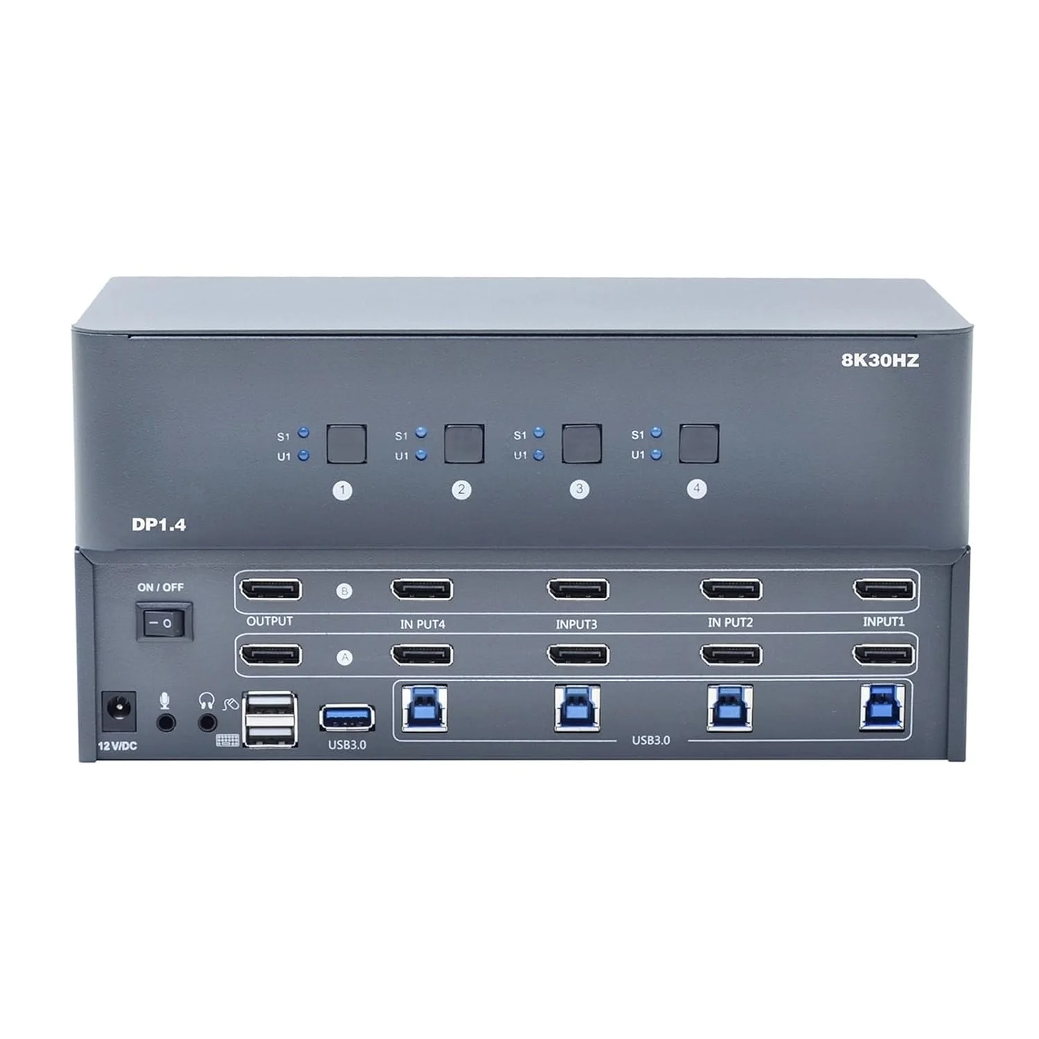 سوئیچ KVM چهار پورت 8K با دو مانیتور DP1.4