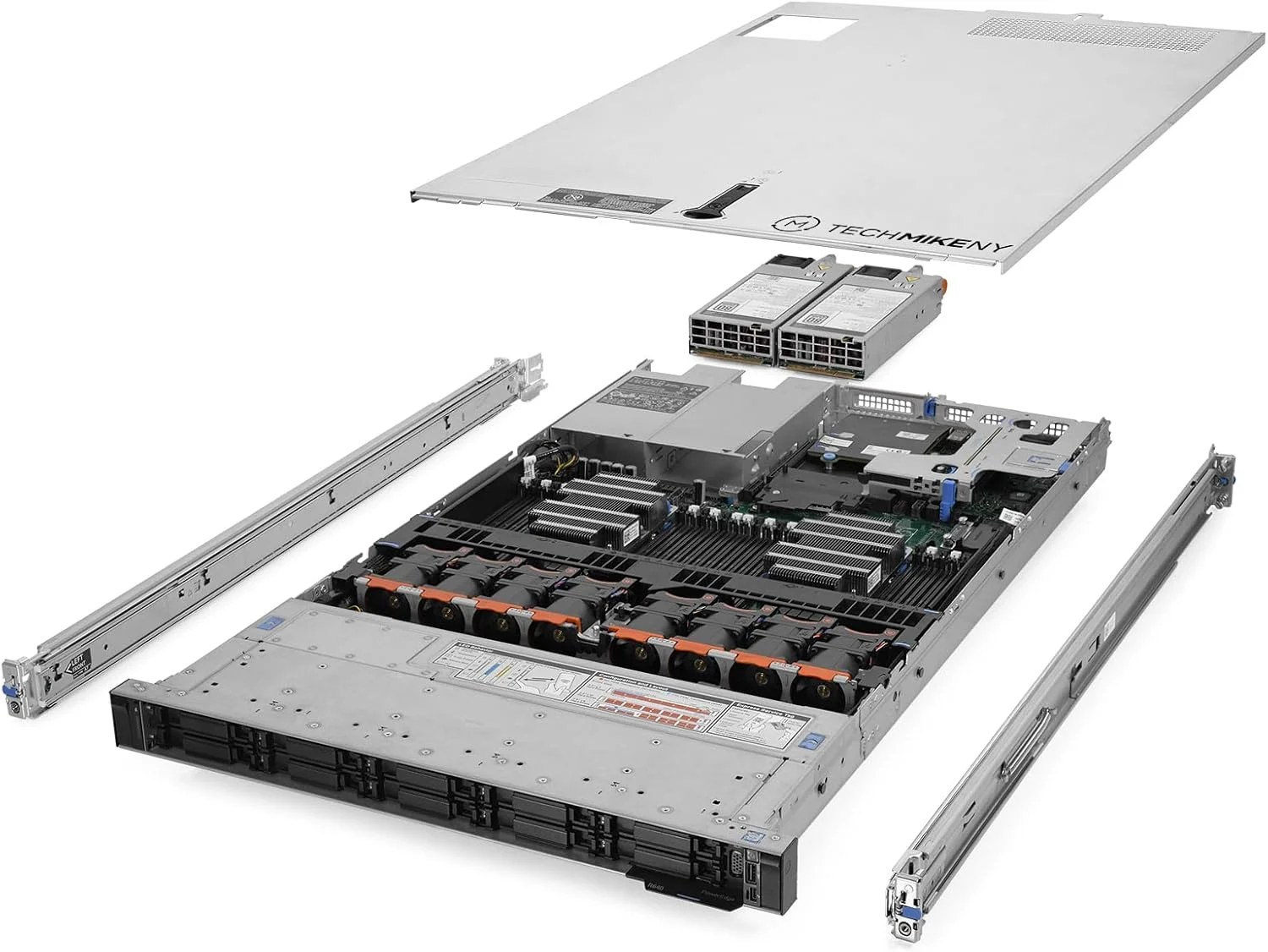 سرور TechMikeNY 2X Gold 6146 3.20 گیگاهرتز 24 هسته ای 128 گیگابایت رم Rails PowerEdge R640 NVMe (بازسازی شده)