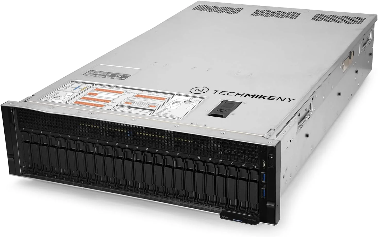 سرور TechMikeNY، پردازنده چهارهسته‌ای 2.20 گیگاهرتز، 56 هسته، 256 گیگابایت رم، 2 عدد SSD SAS 15 ترابایتی، 22 عدد محفظه، PowerEdge R940 (بازسازی شده)