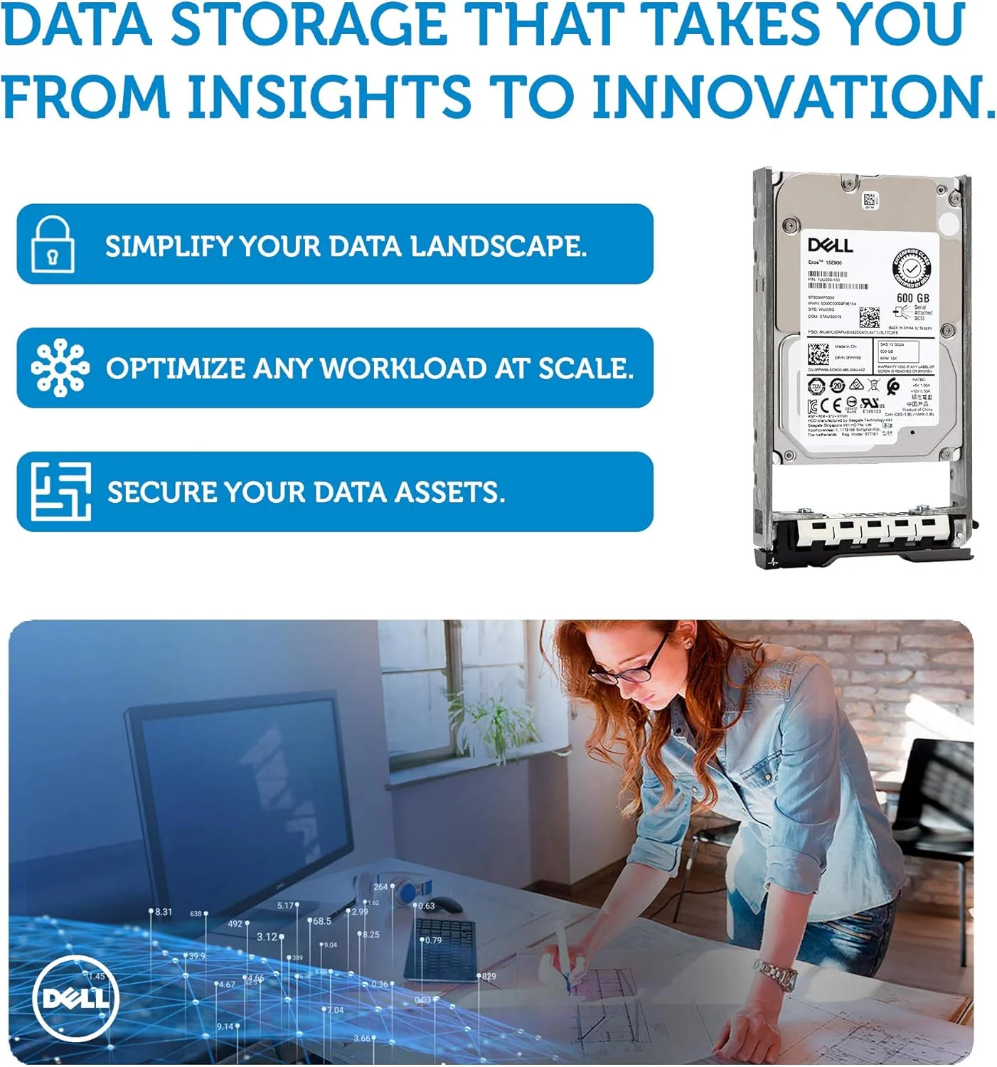 هارد درایو اینترپرایز دل 400-AJRF با ظرفیت 600 گیگابایت، سرعت 15K، رابط SAS 12G و فرم فاکتور 2.5 اینچ PowerEdge به همراه سینی نسل 13 و پیچ گوشتی سازگار، مناسب برای ST600MP0036 R920 R930 T710 R720 R420 MD1220 MD3420
