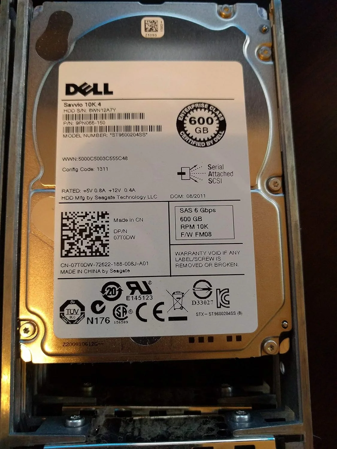 دل 7T0DW 600GB 10K SAS 2.5 6G ST9600204SS
